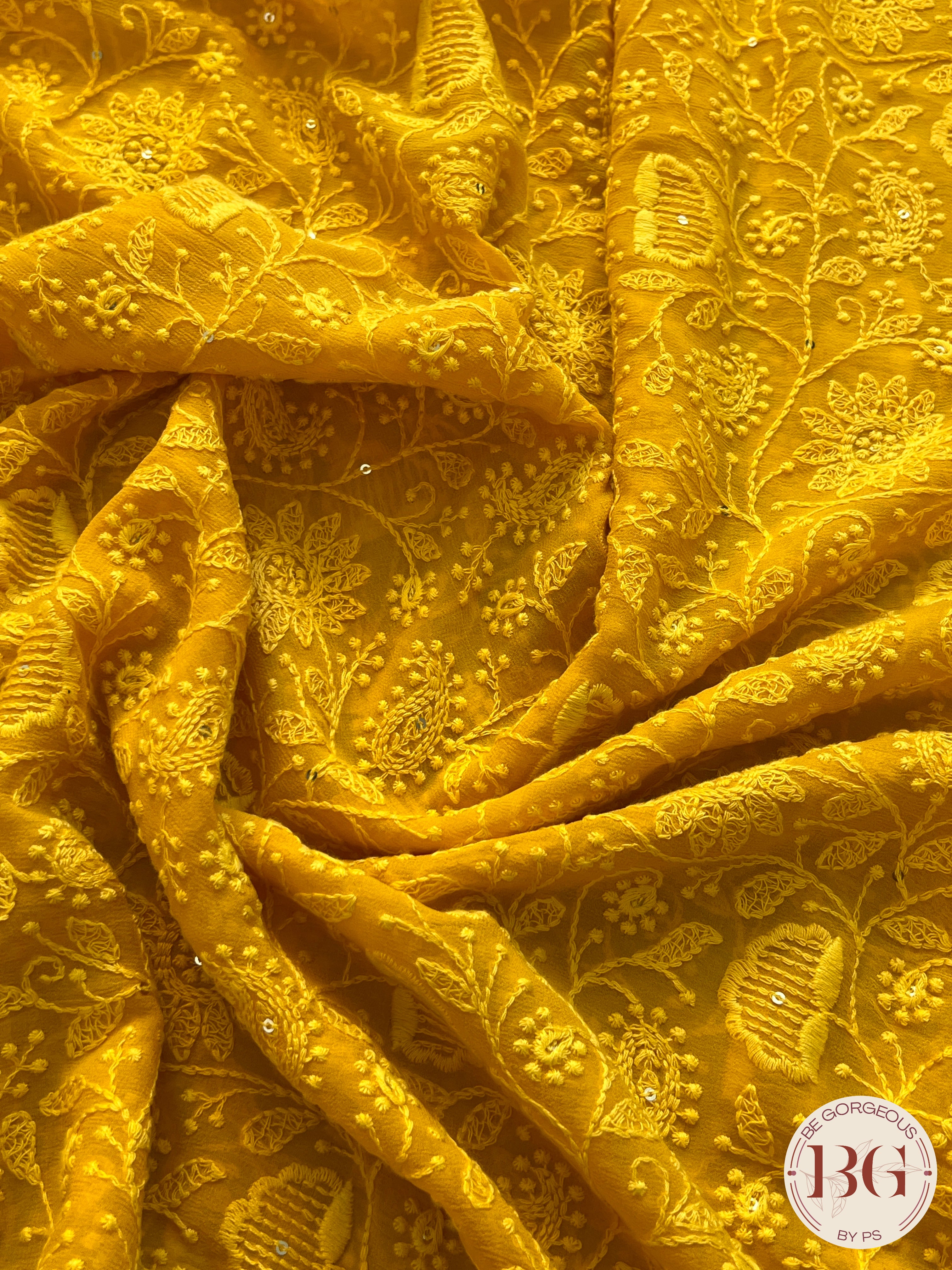 CHIKANKARI PAITHANI YELLOW SA-CHI-PAI-YE423
