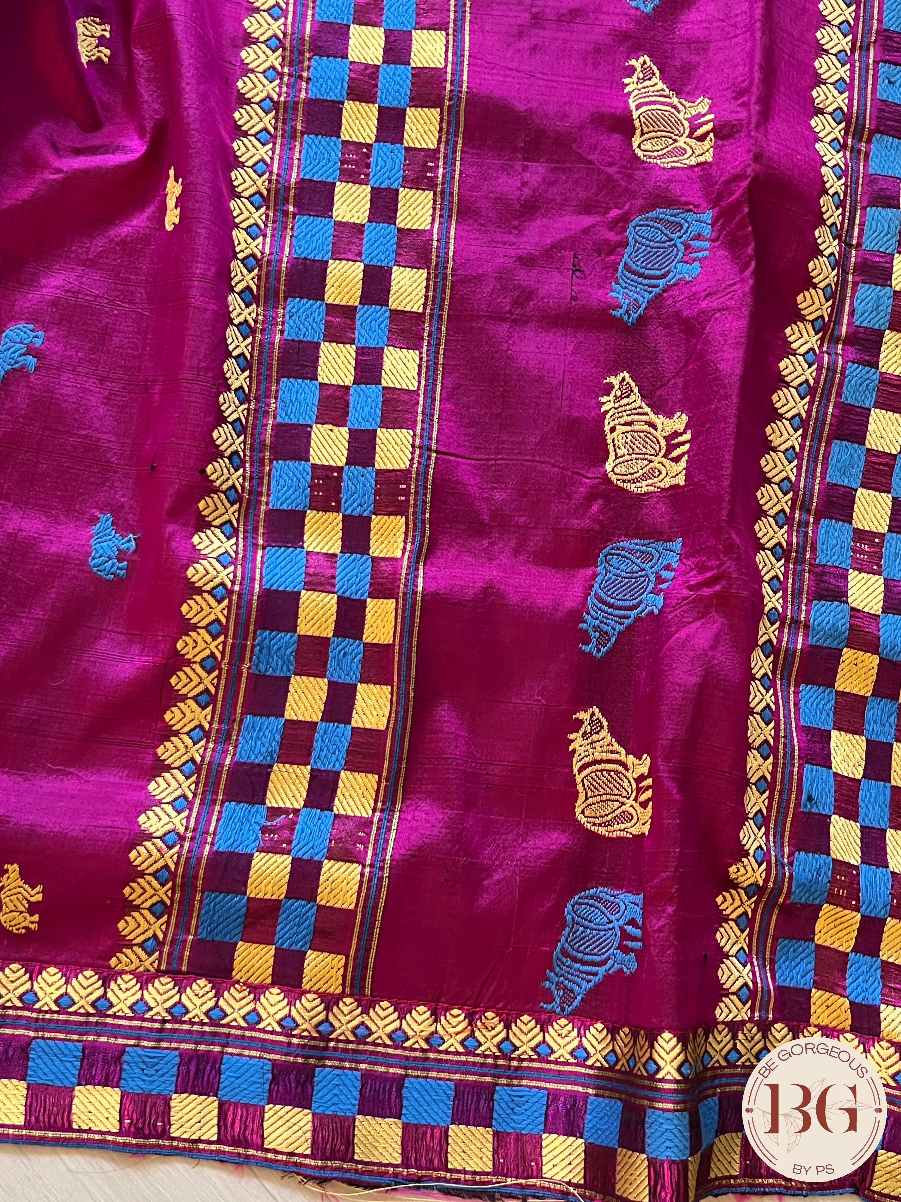 Assam Silk Saree Saree PURPLE