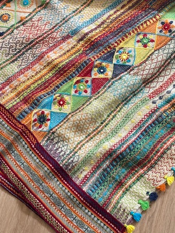 Lambani Hand Embroidered Vidharba Tussar Saree