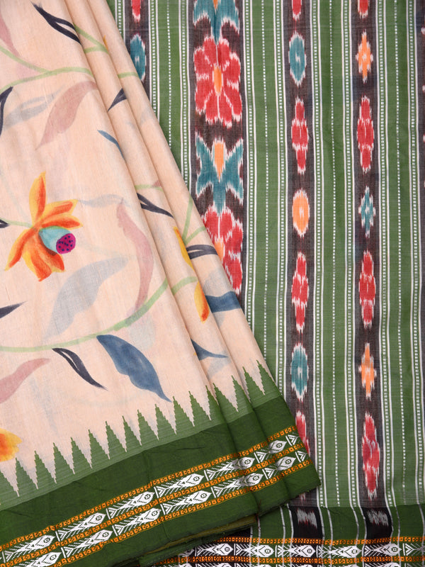 Raw Silk handloom printed saree