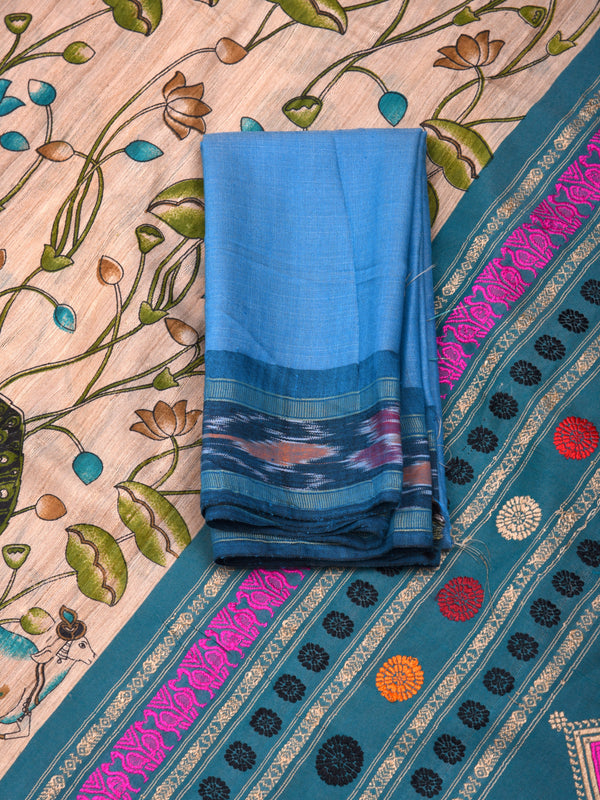 Raw Silk handloom printed saree