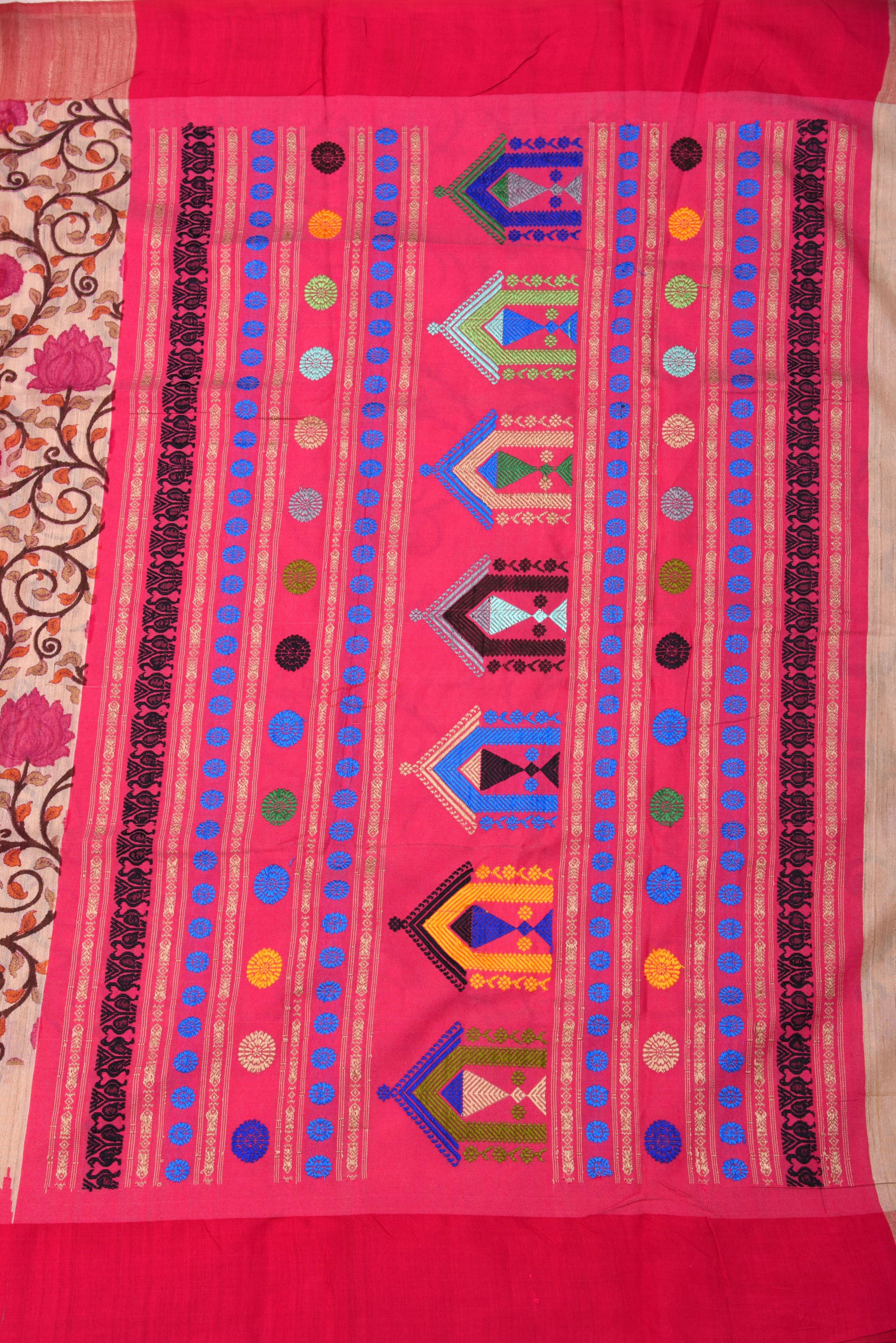 Raw Silk handloom printed saree