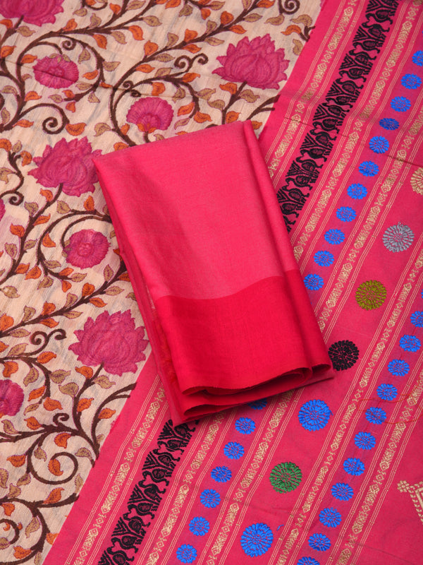 Raw Silk handloom printed saree