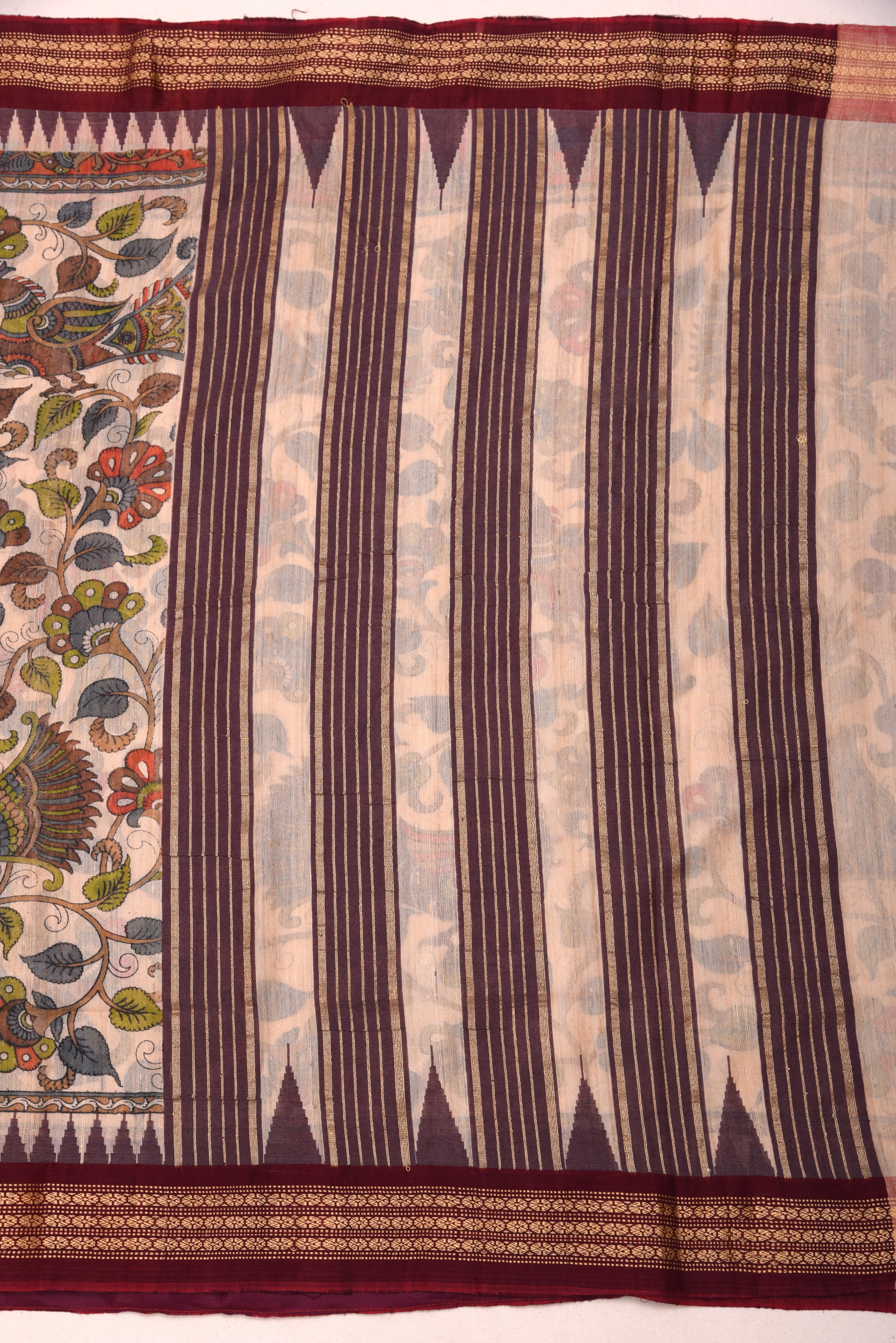 Raw Silk handloom printed saree