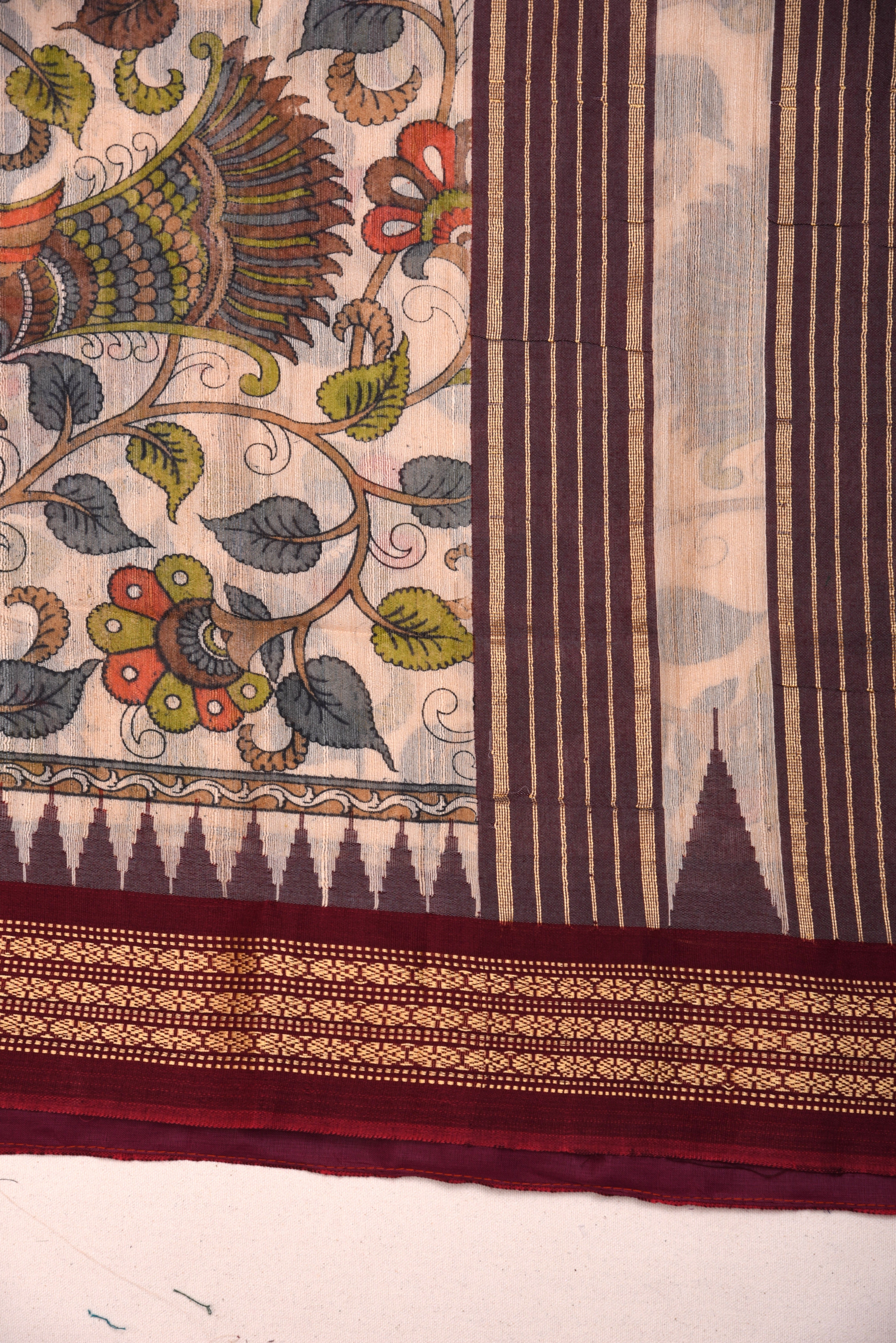 Raw Silk handloom printed saree