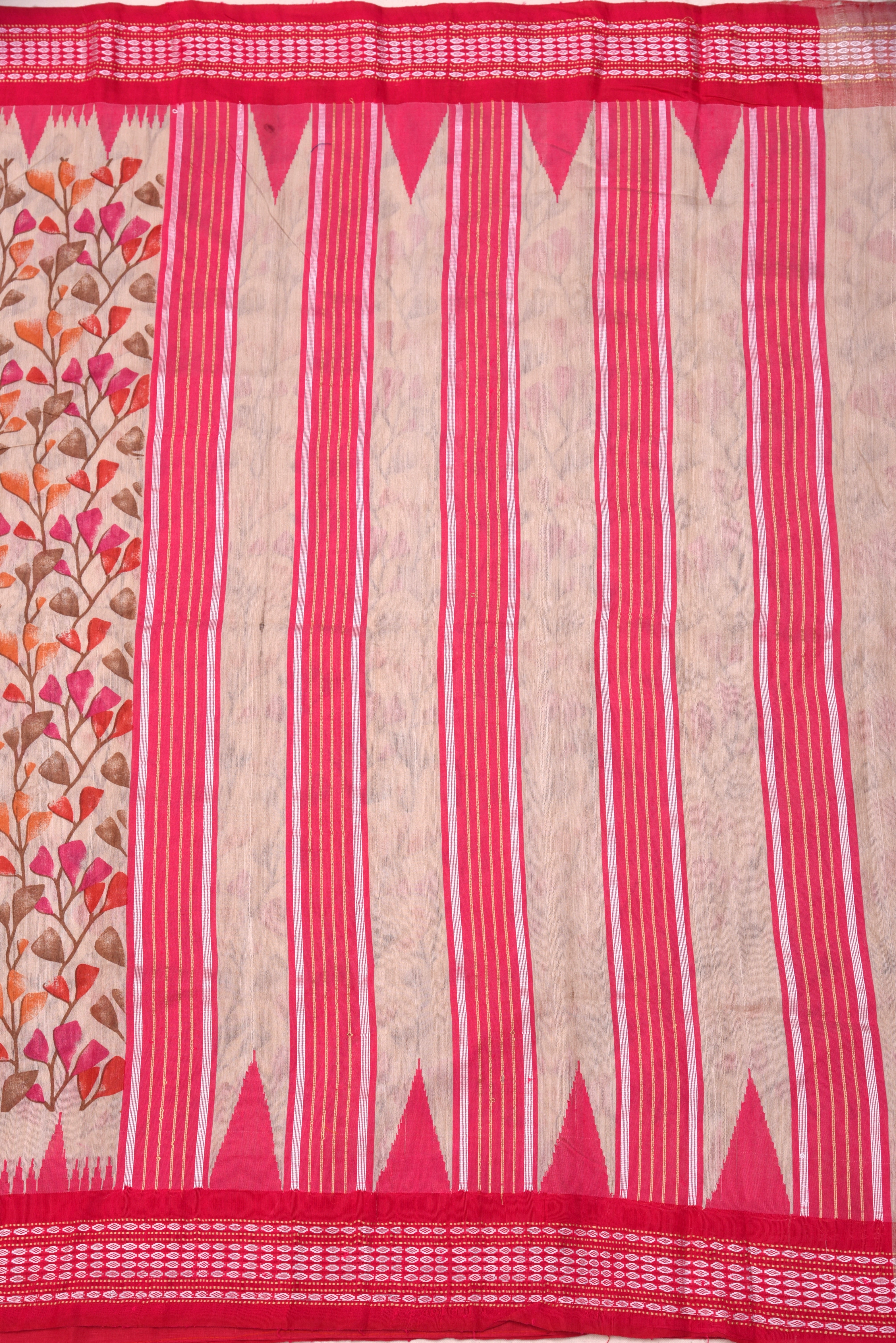 Raw Silk handloom printed saree