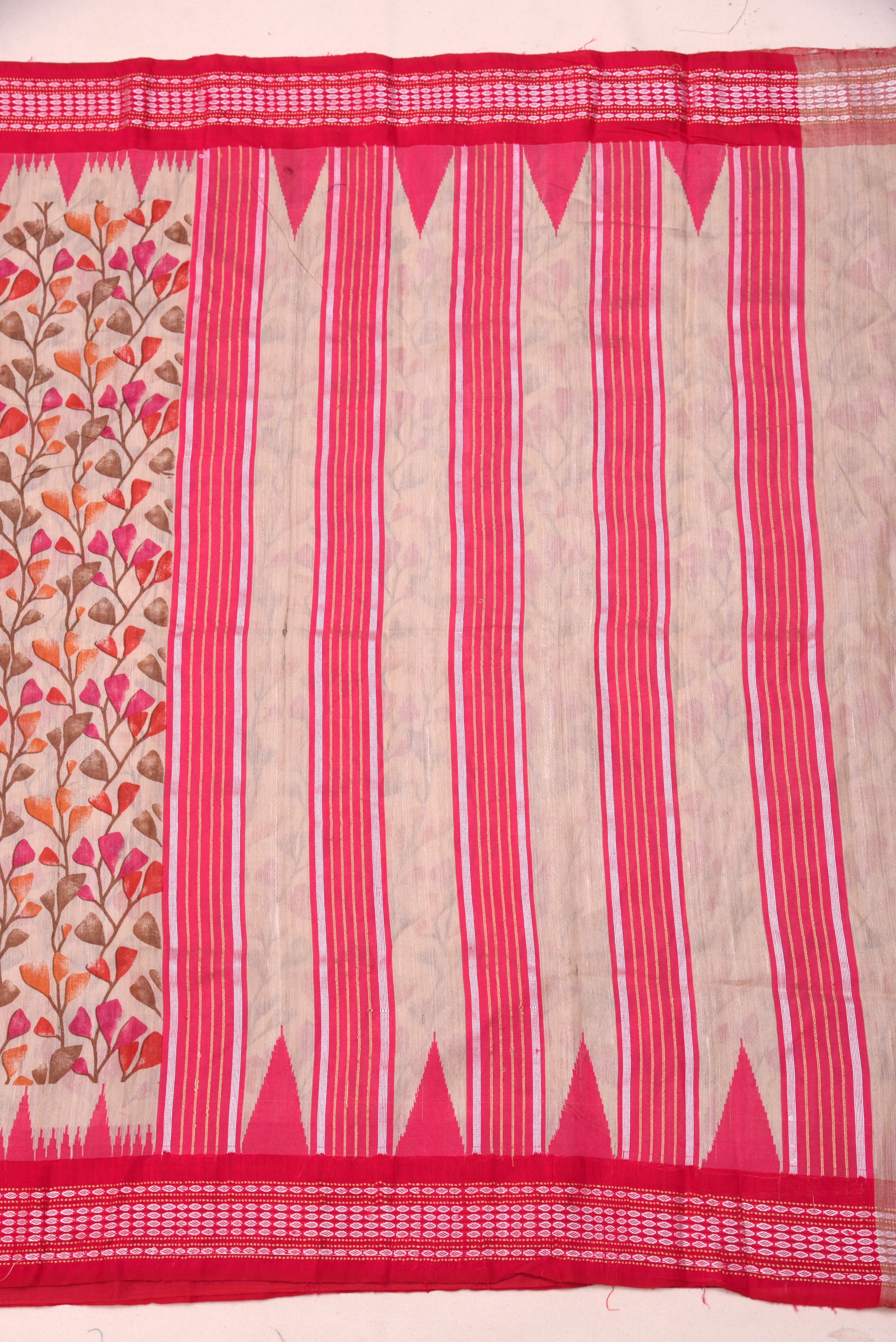 Raw Silk handloom printed saree