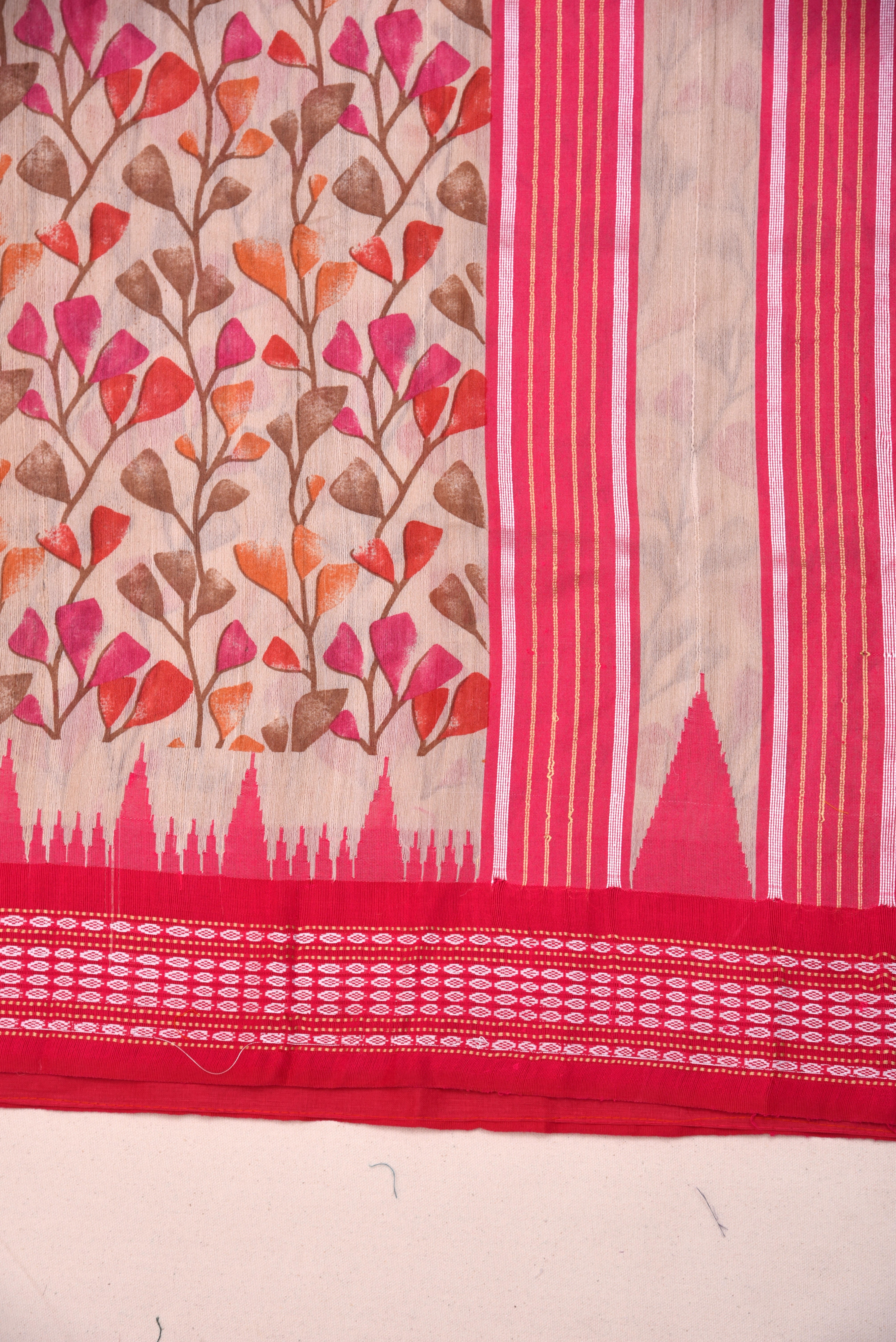 Raw Silk handloom printed saree