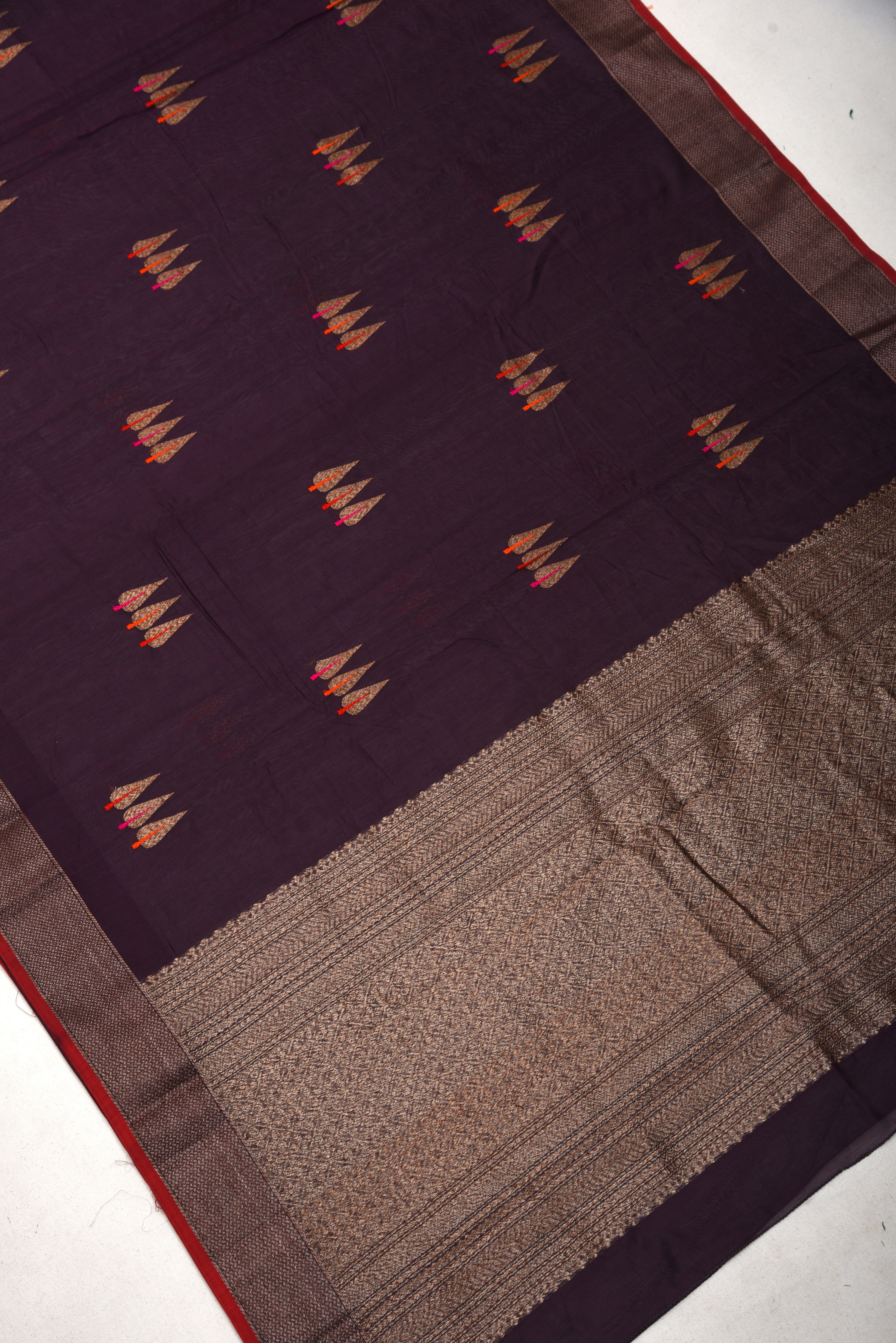 Chanderi Cotton Silk Saree with weaving