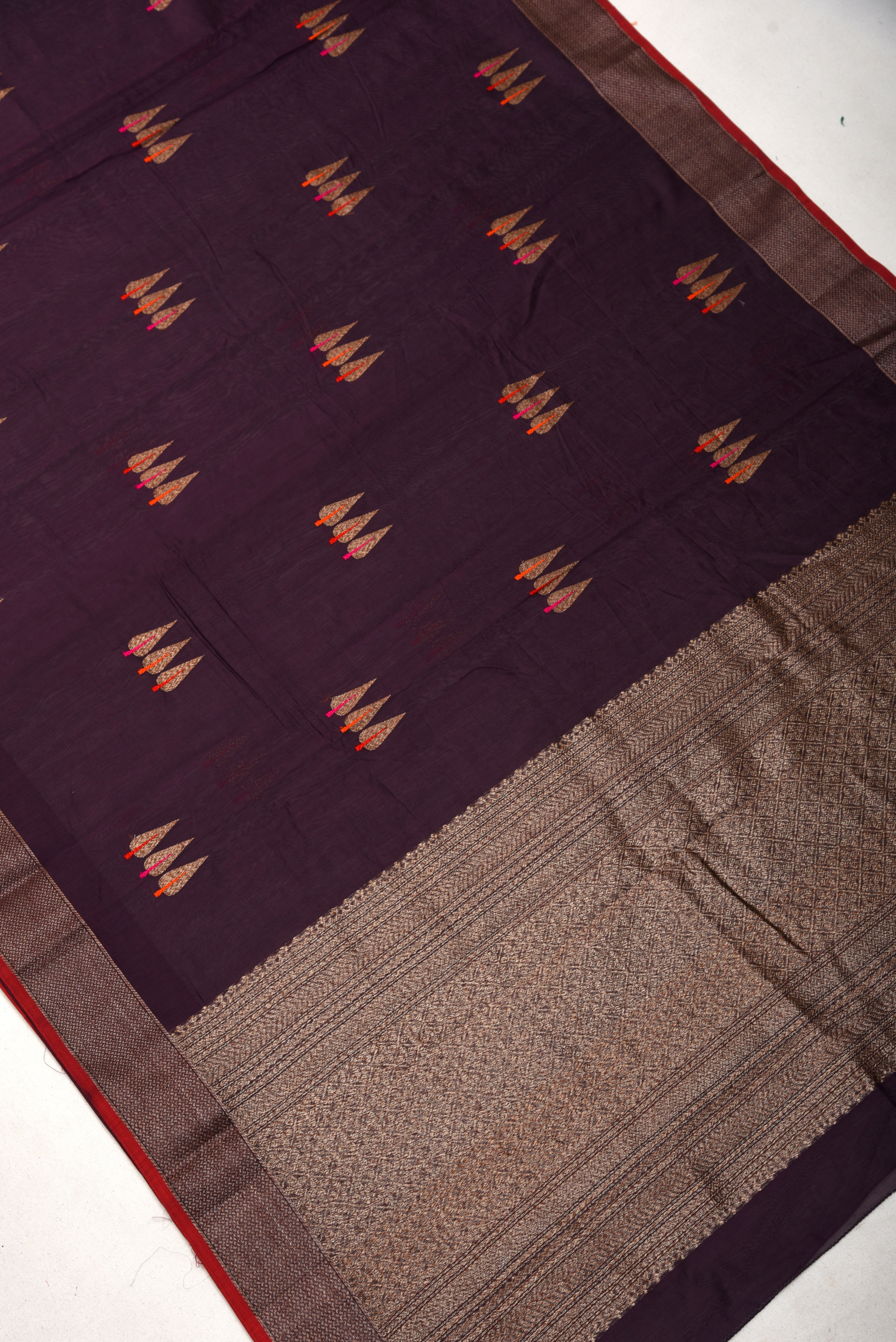 Chanderi Cotton Silk Saree with weaving