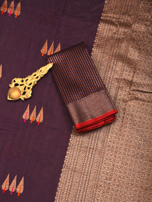 Chanderi Cotton Silk Saree with weaving