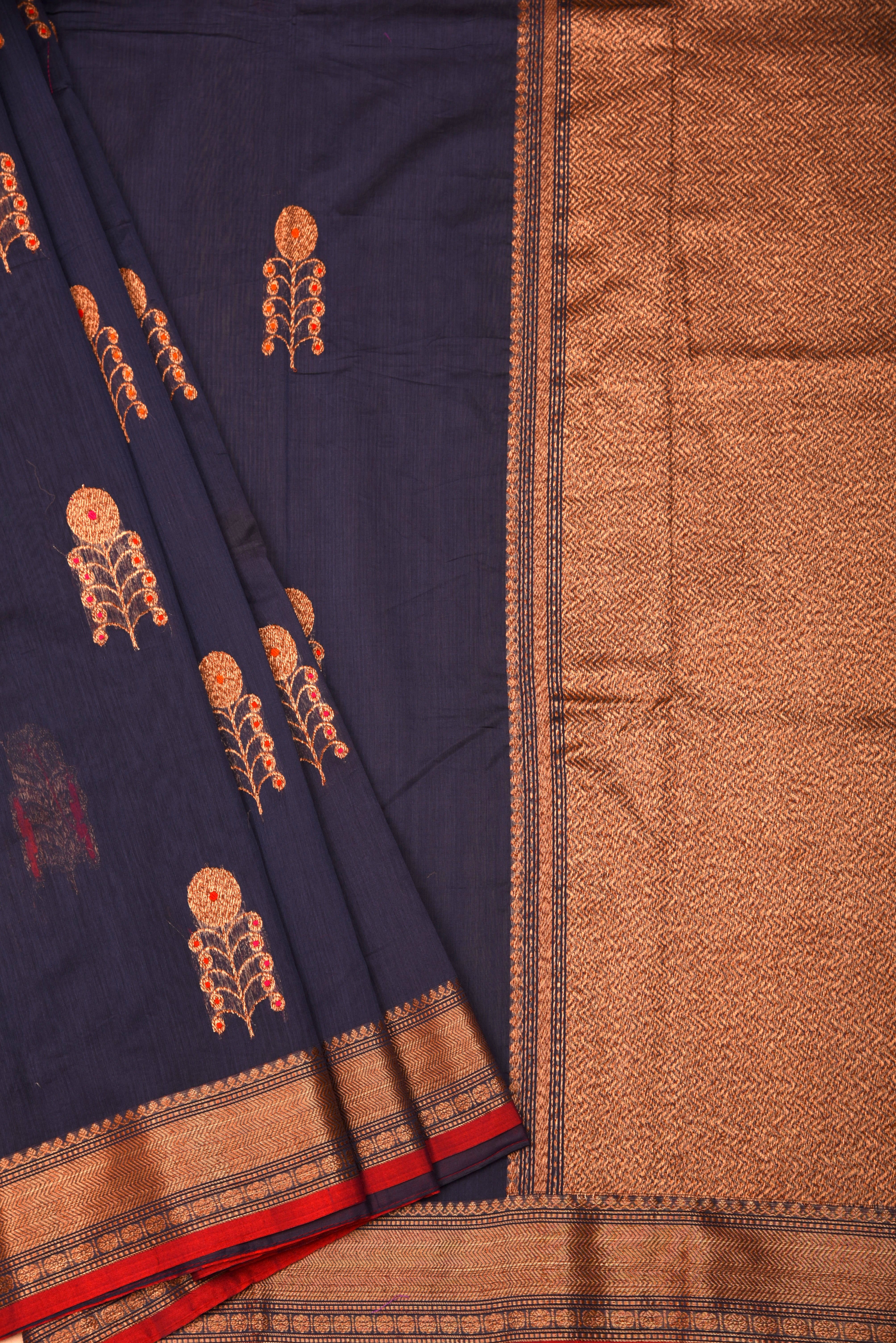 Chanderi Cotton Silk Saree with weaving