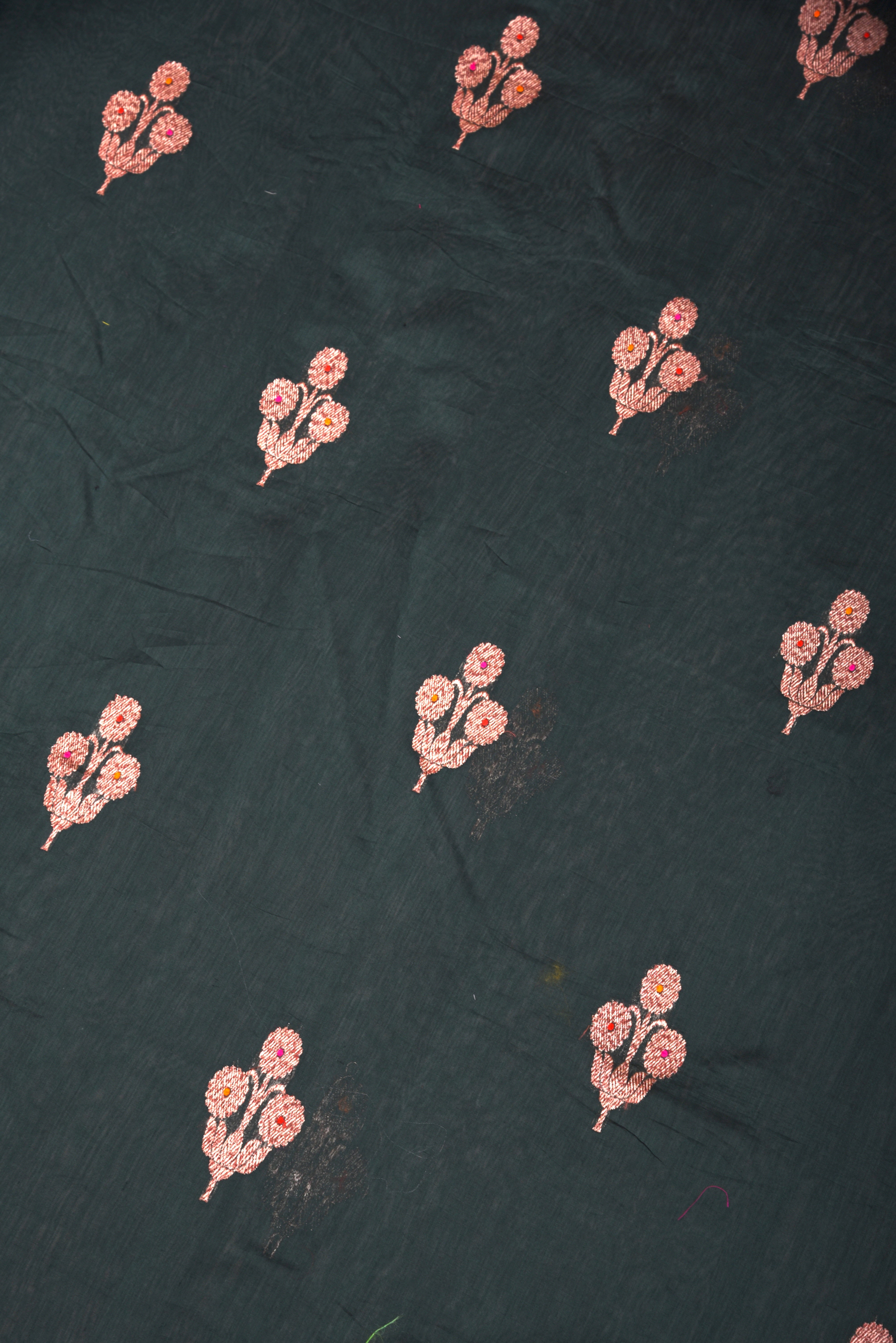 Chanderi Cotton Silk Saree with weaving