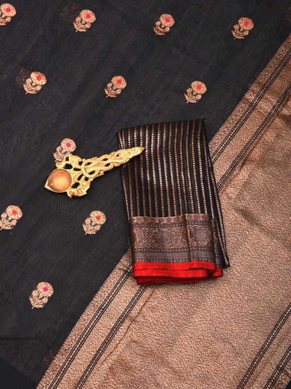 Chanderi Cotton Silk Saree with weaving