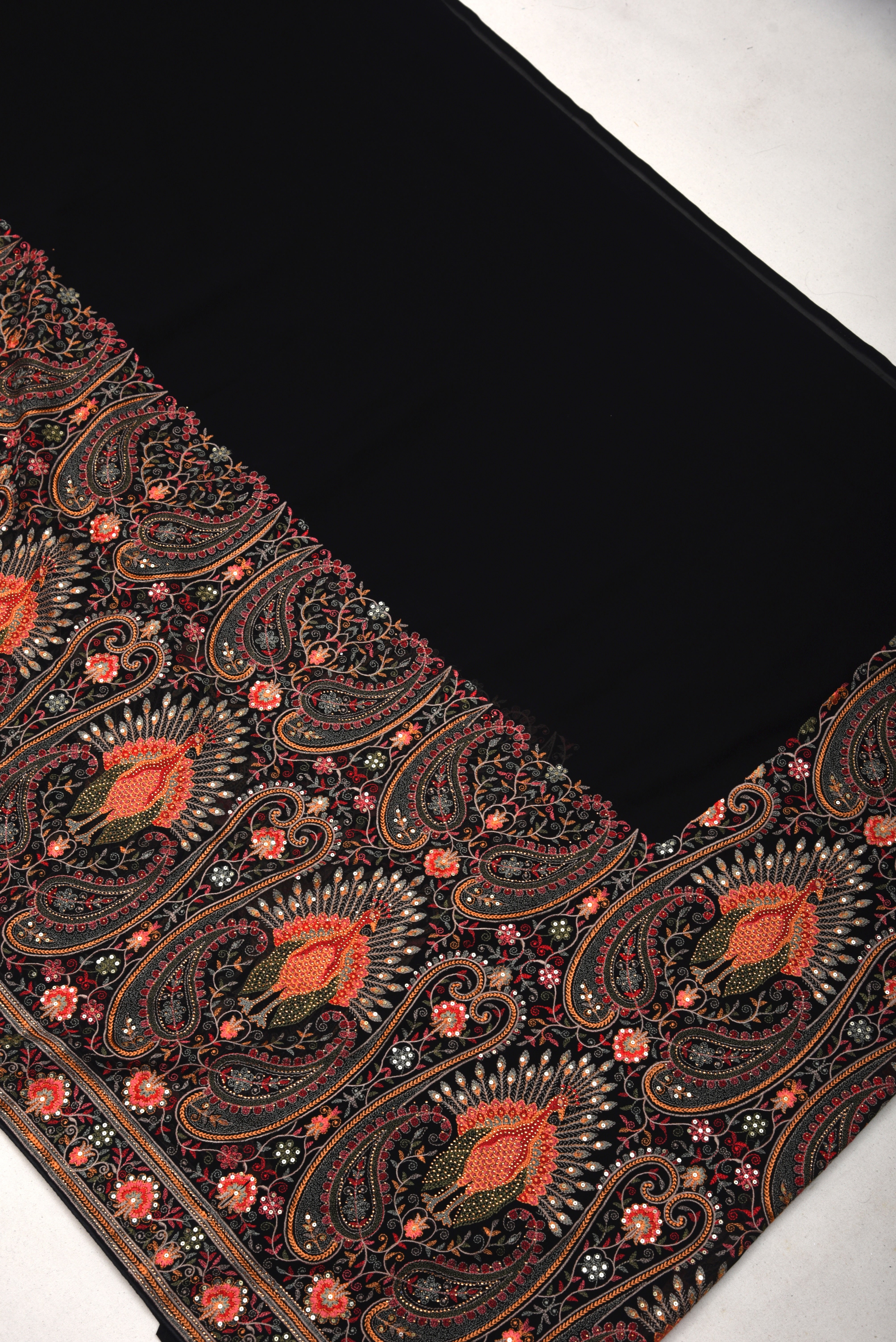 Kashmiri Inpired Georgette Embroidered Saree