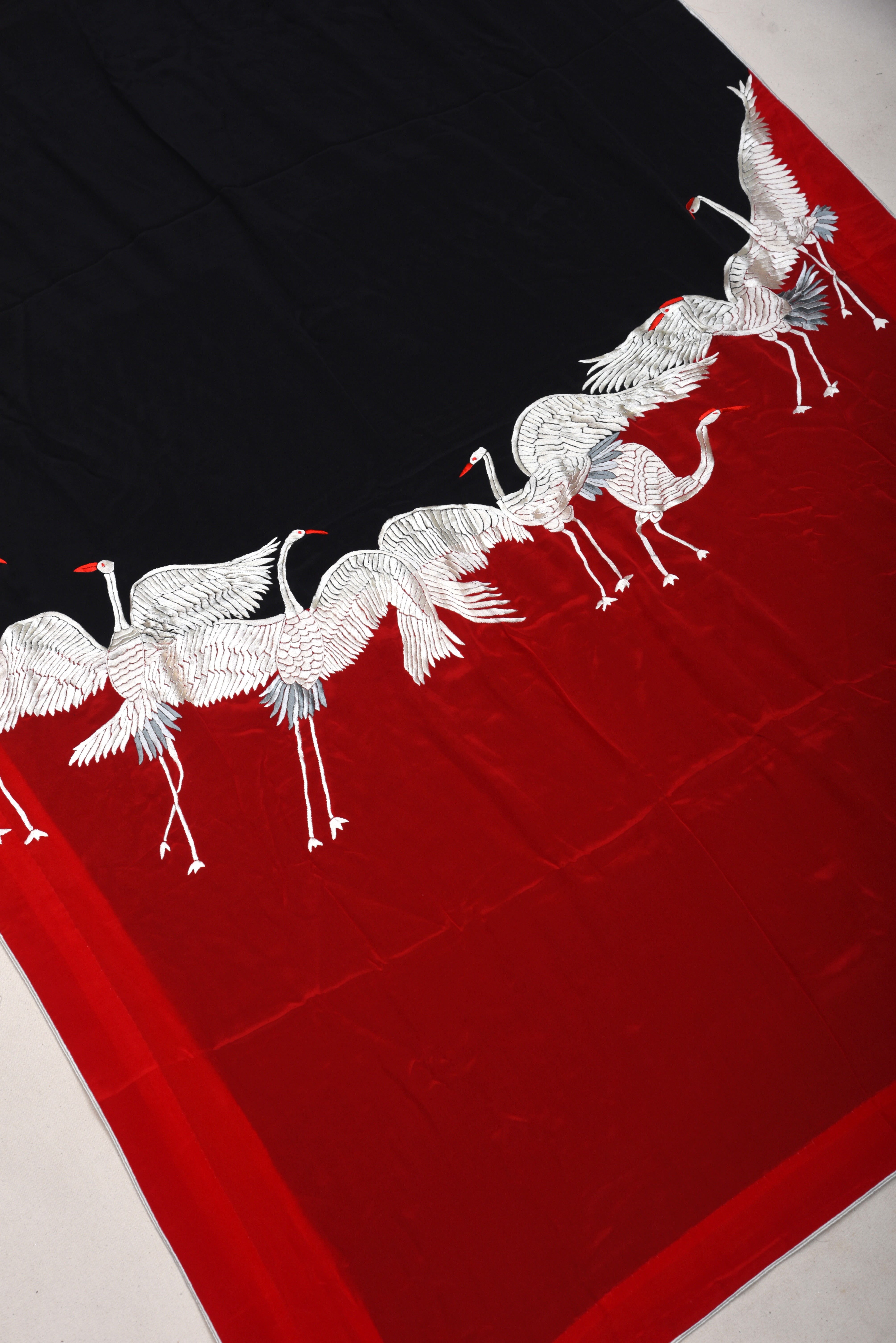 Parsi Gara hand embroidered crepe silk saree