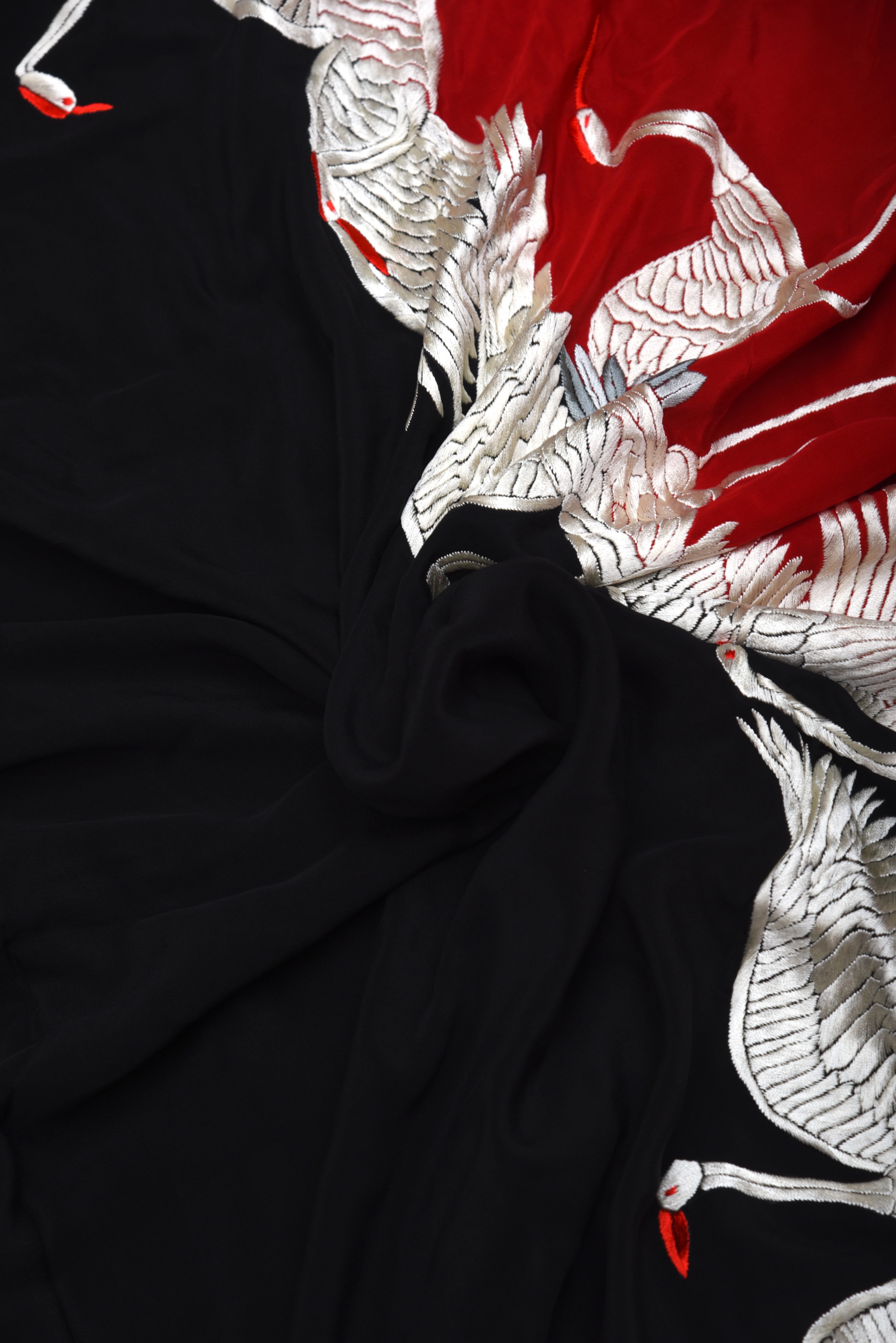 Parsi Gara hand embroidered crepe silk saree