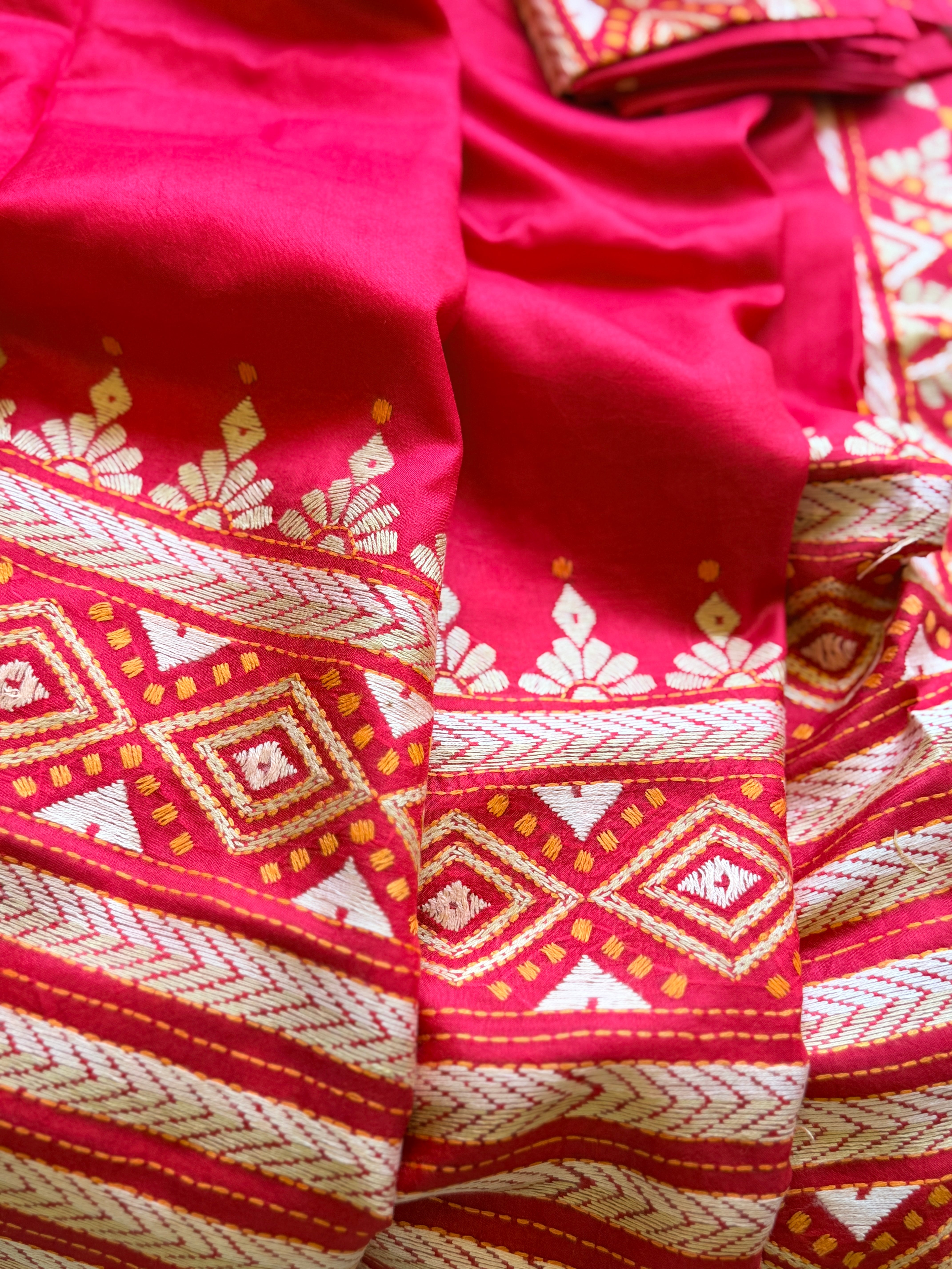 Kantha Stitch Saree
