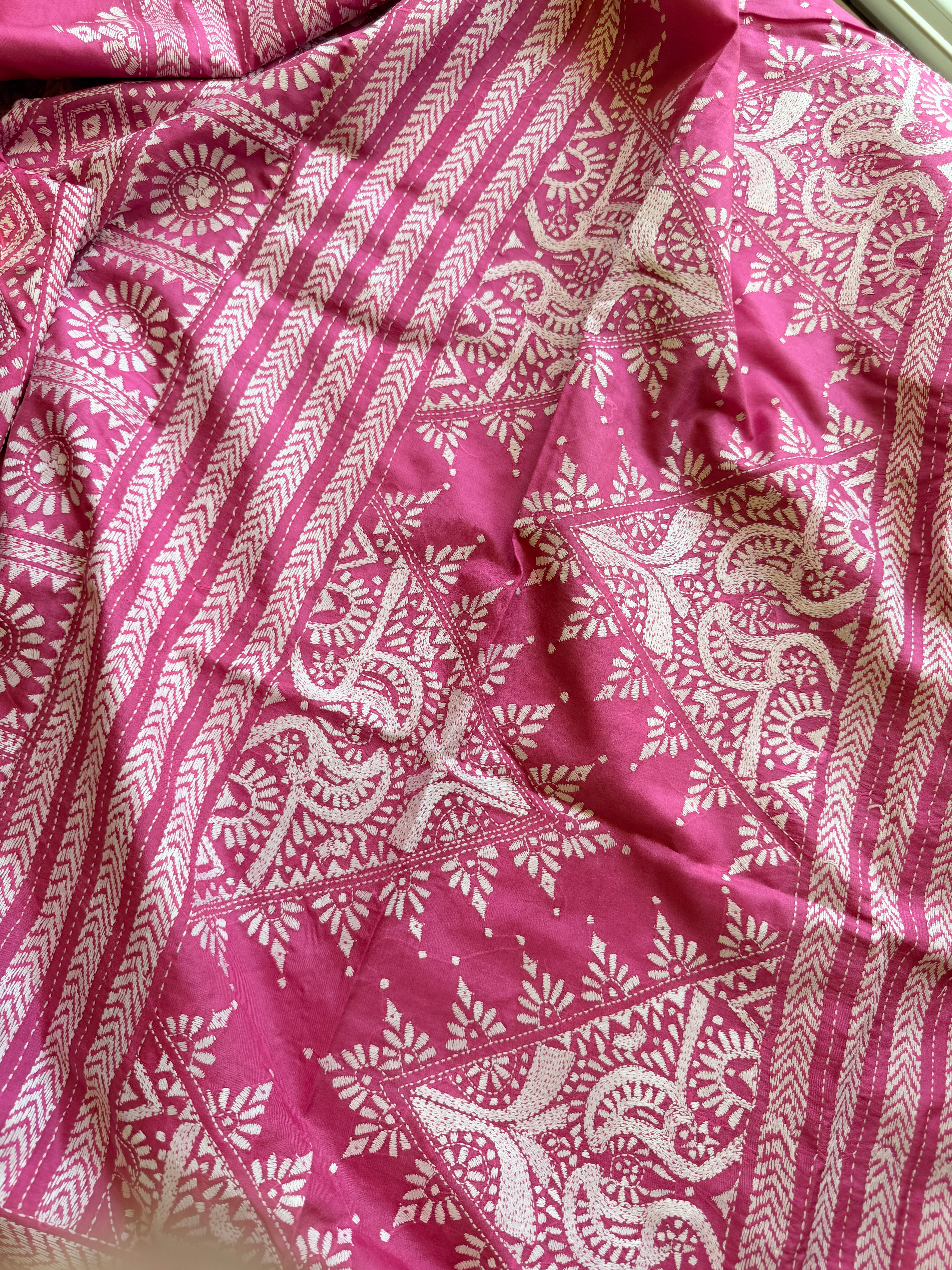 Kantha Stitch Saree