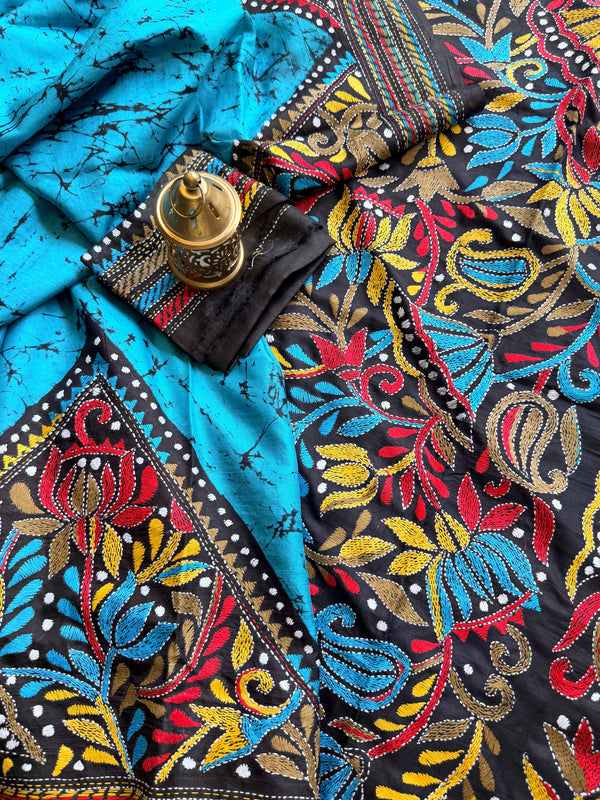Kantha Stitch Saree