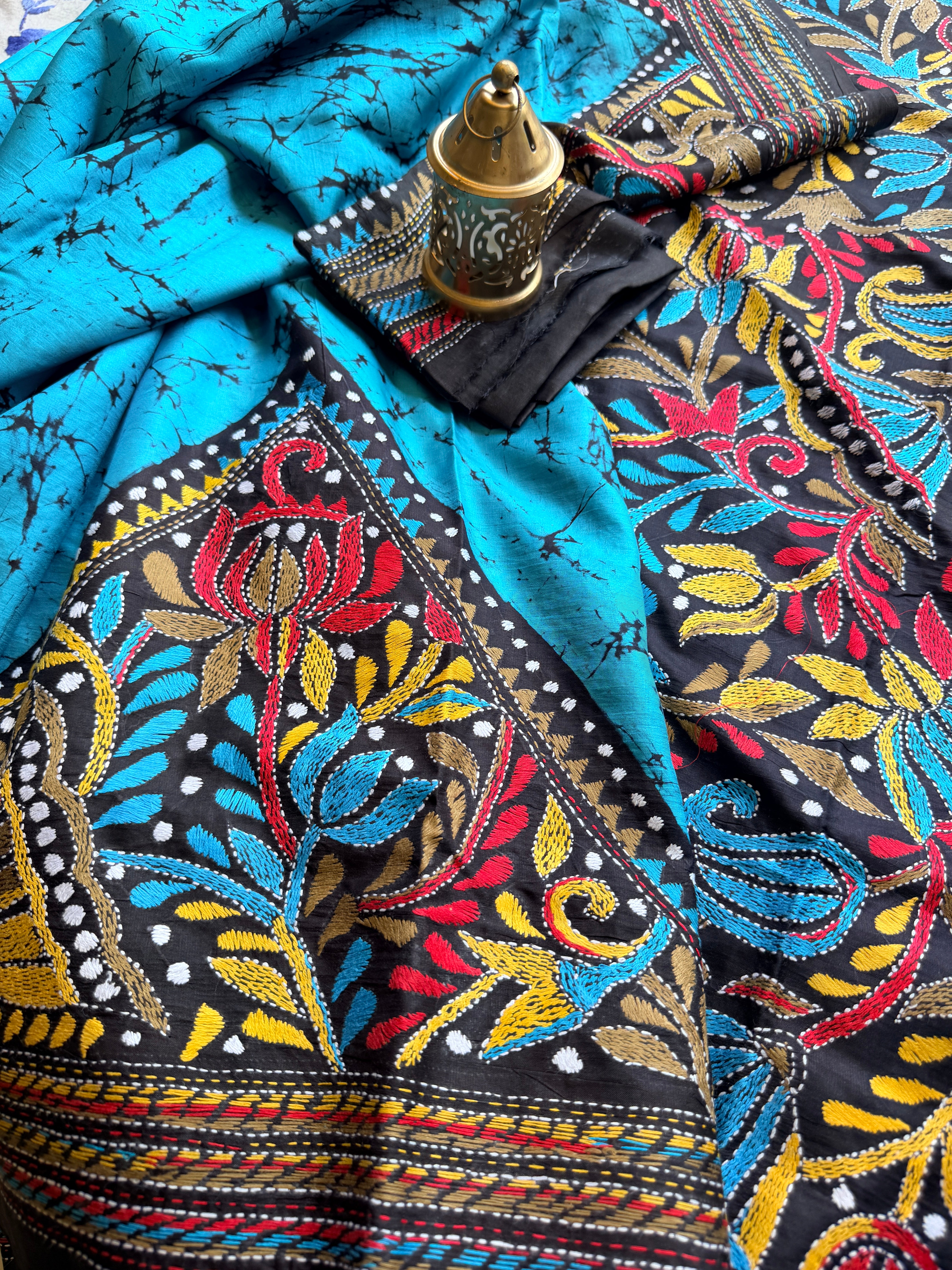 Kantha Stitch Saree