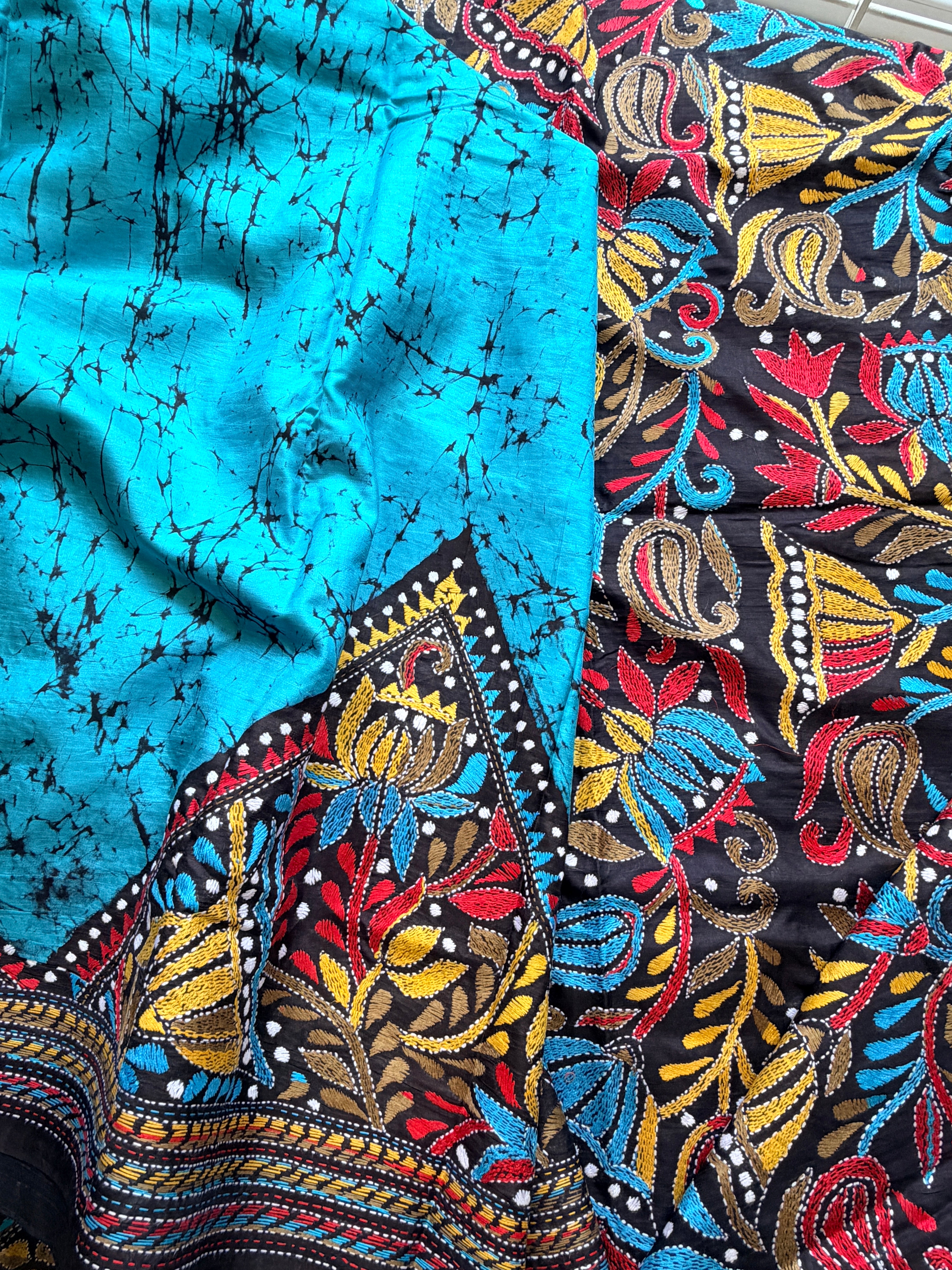 Kantha Stitch Saree