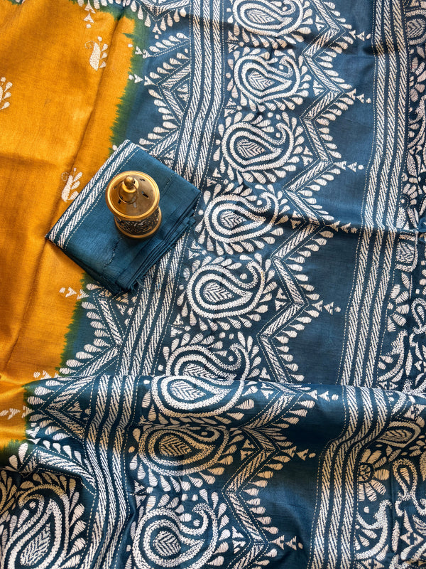 Kantha Stitch Saree