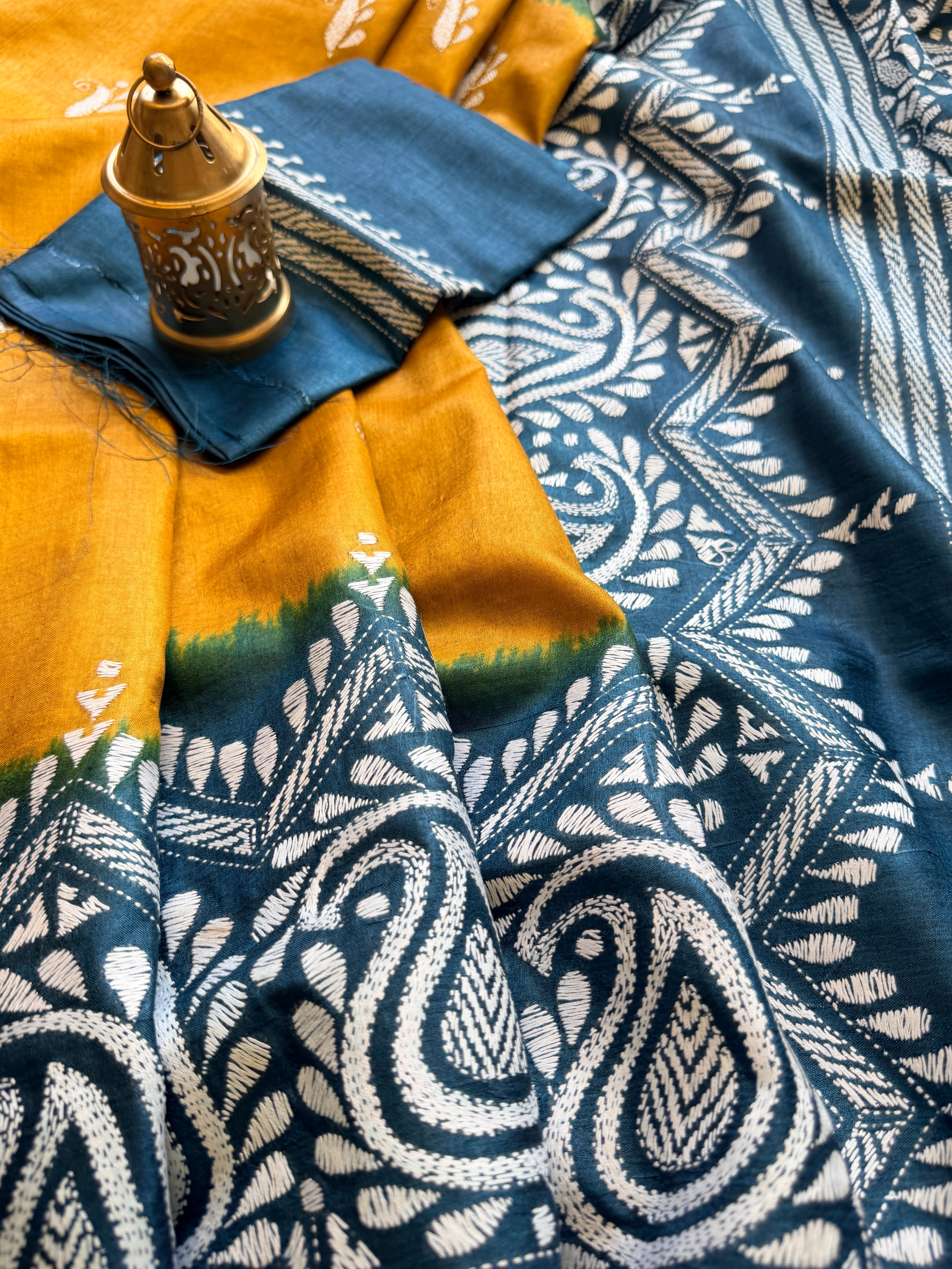 Kantha Stitch Saree