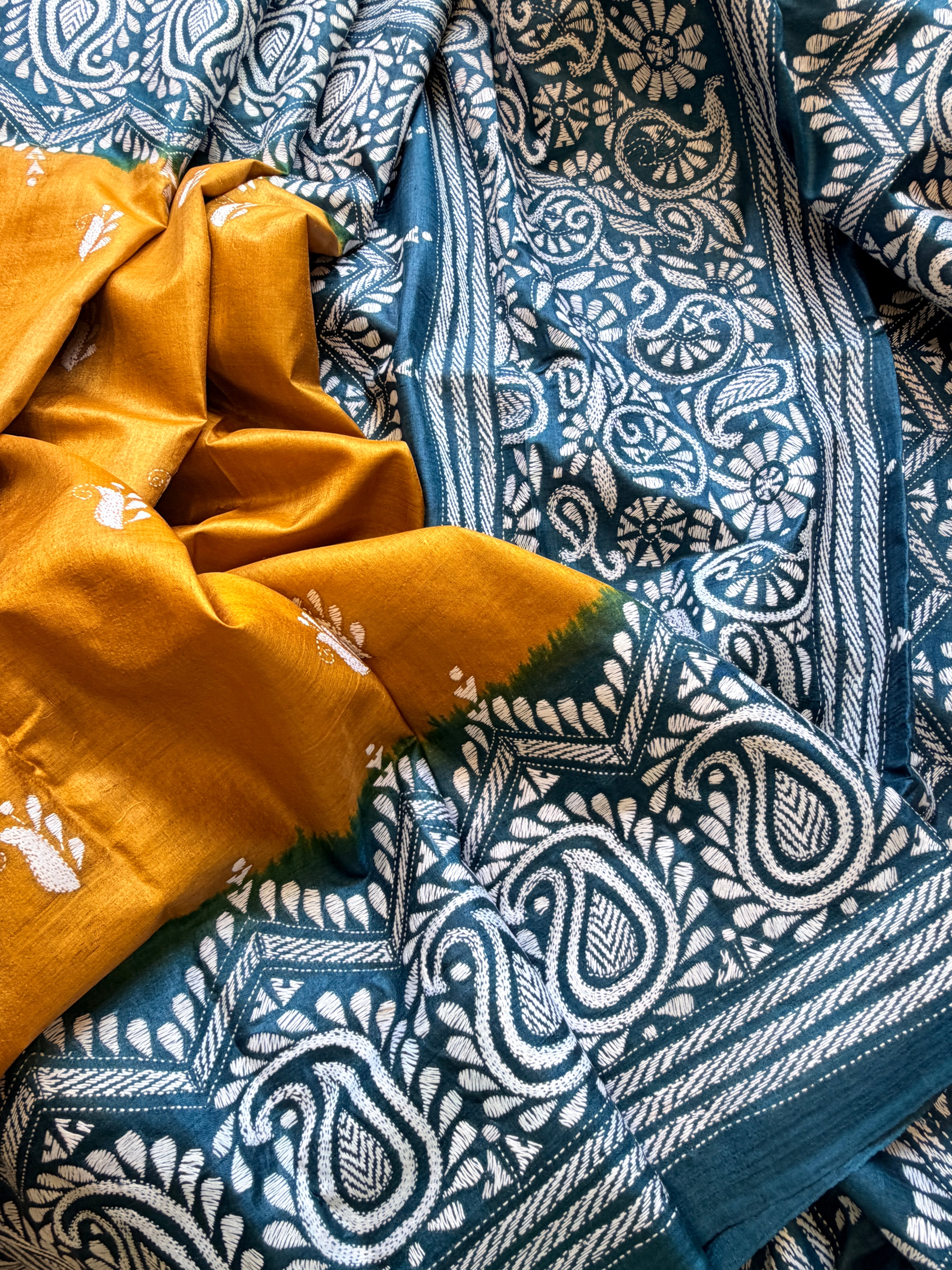 Kantha Stitch Saree