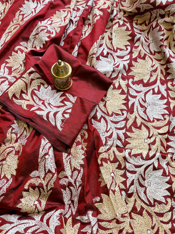 Kantha Stitch Saree