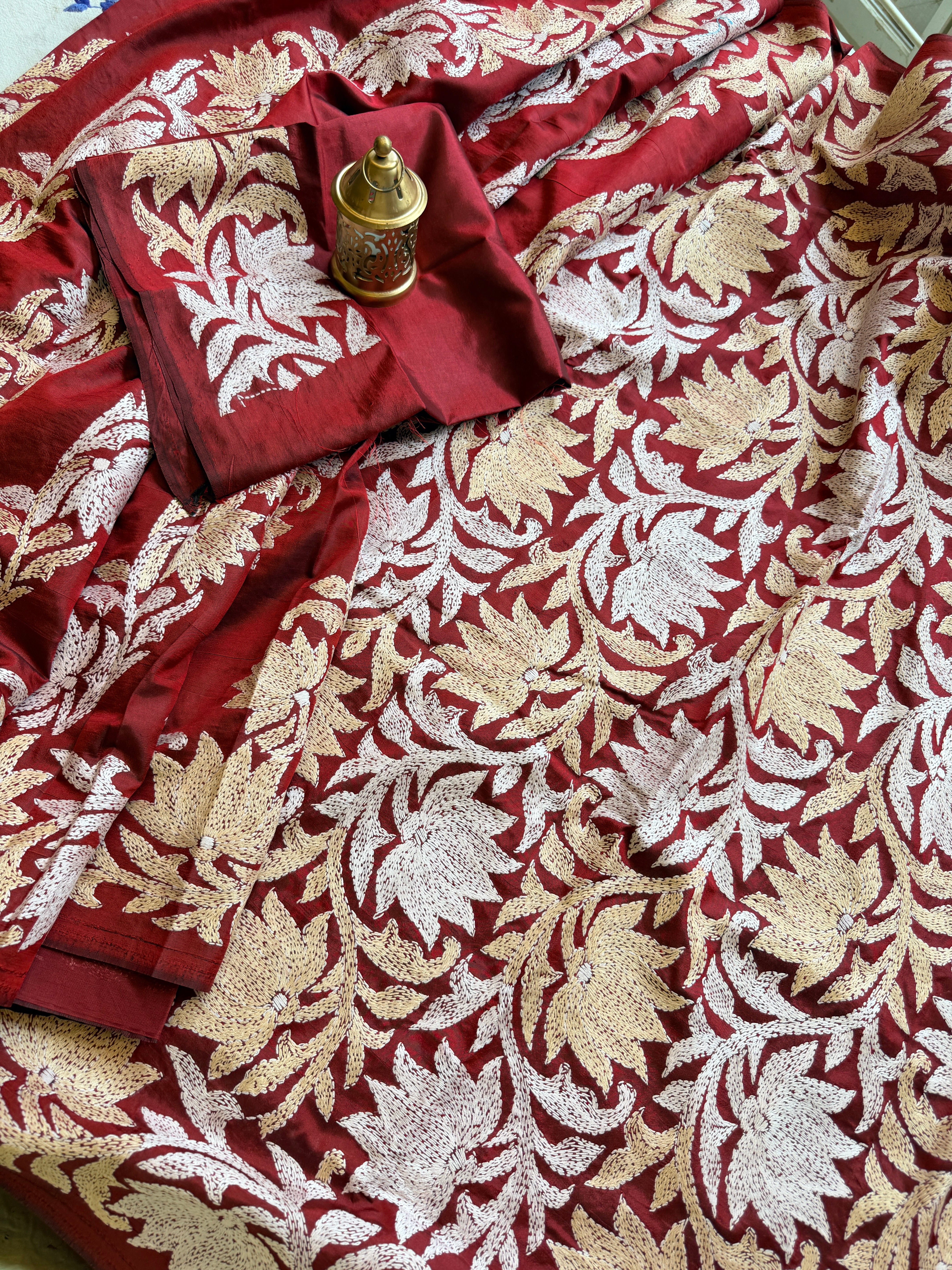 Kantha Stitch Saree