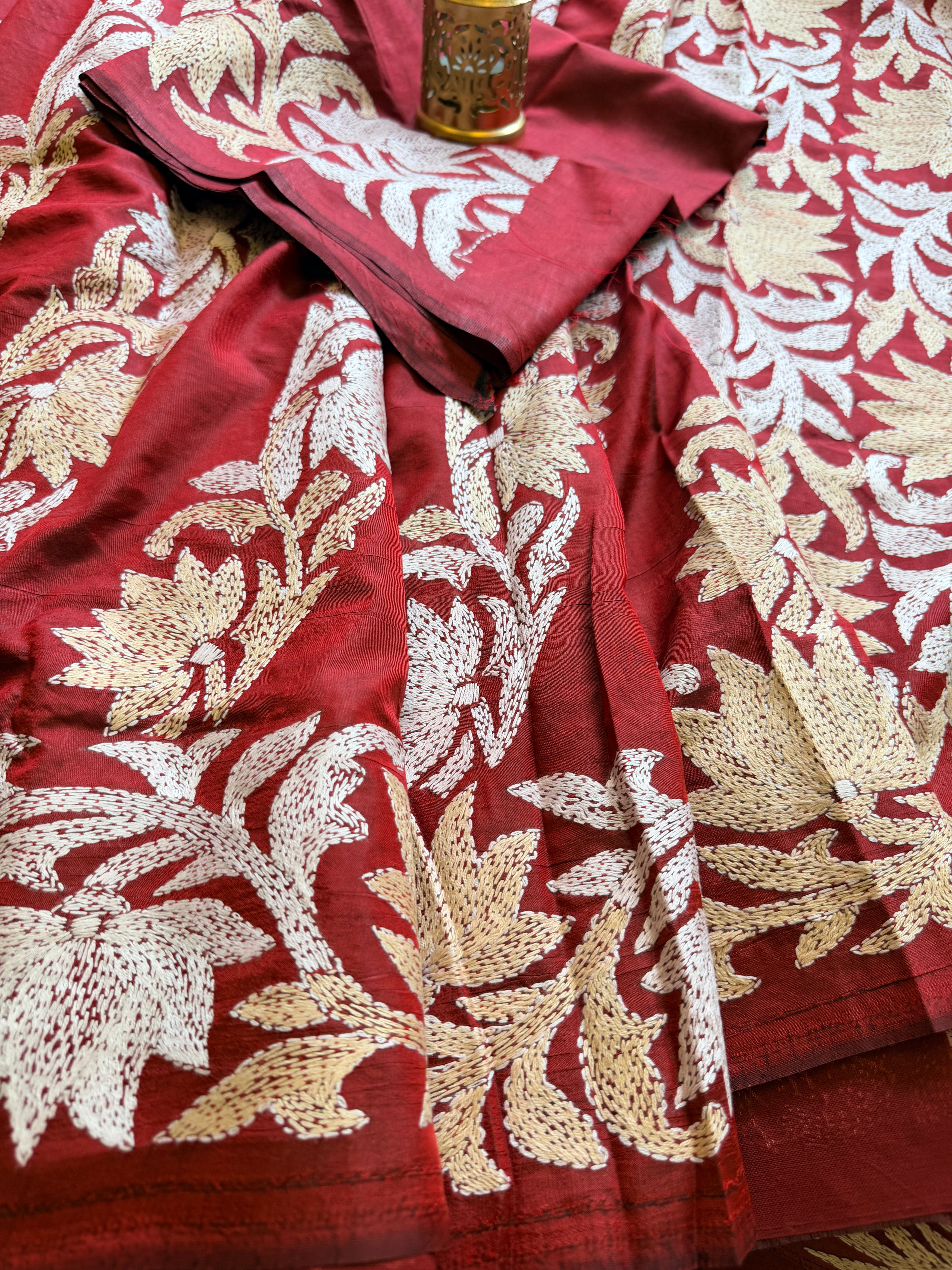 Kantha Stitch Saree