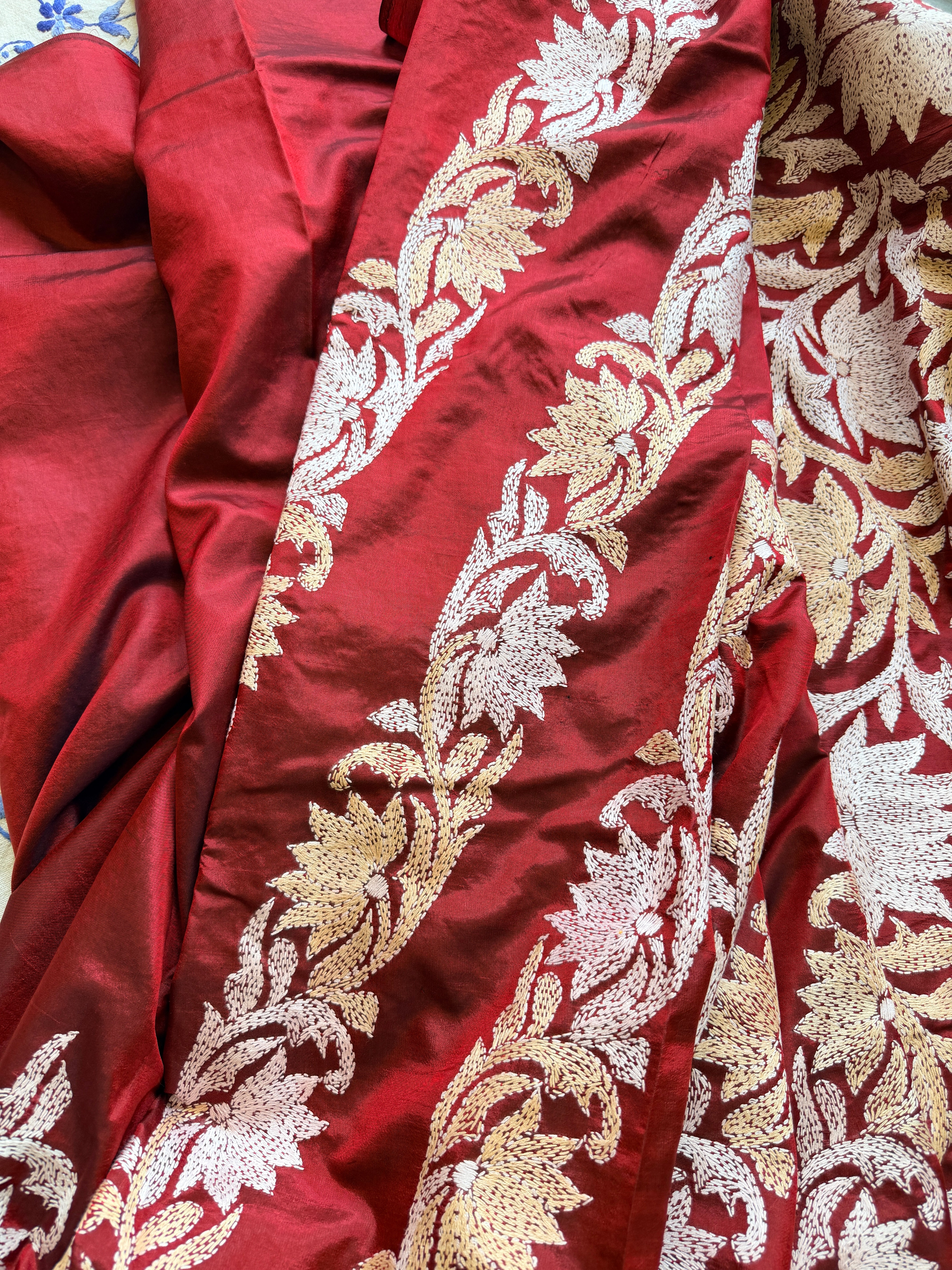 Kantha Stitch Saree