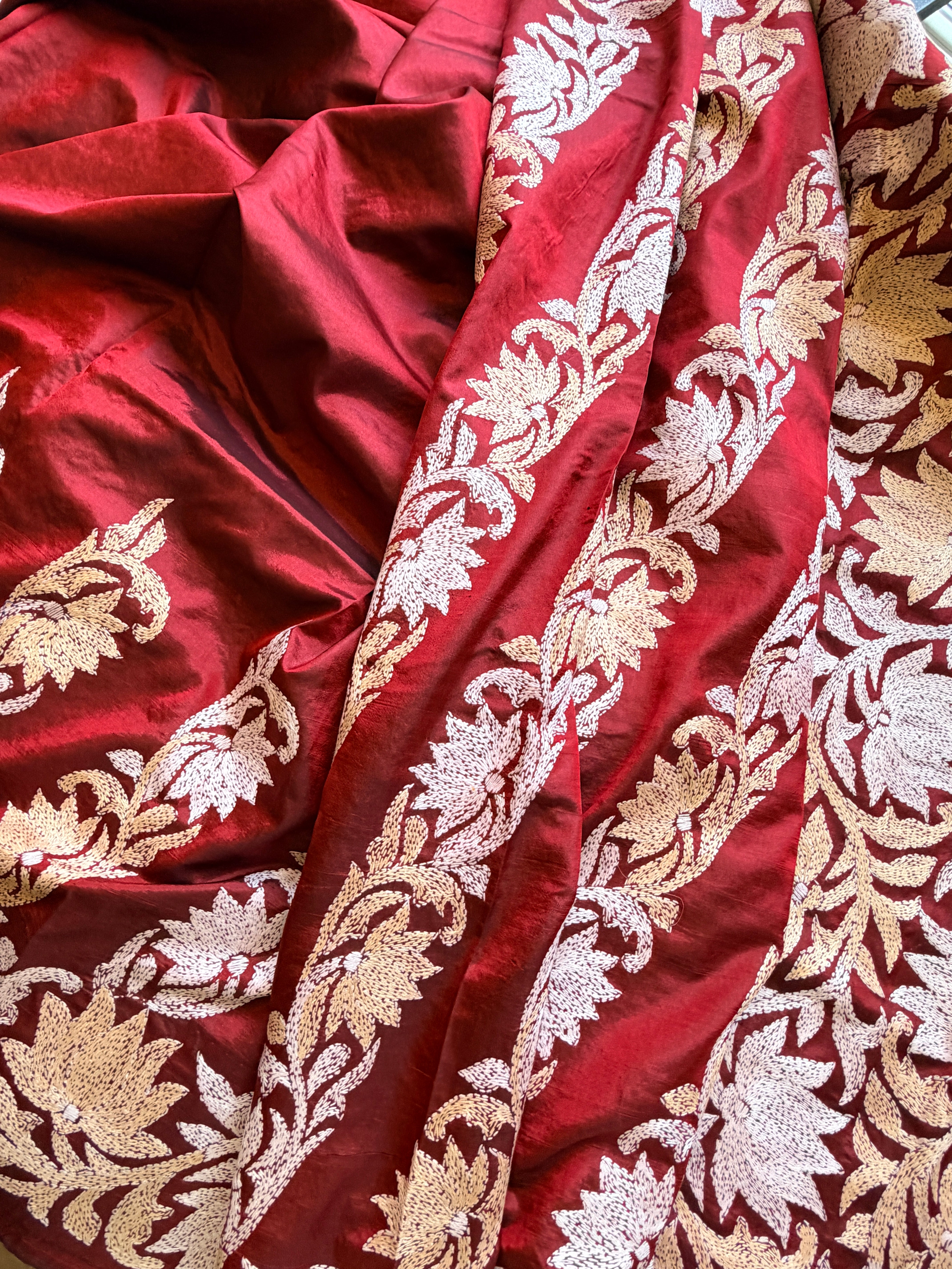Kantha Stitch Saree