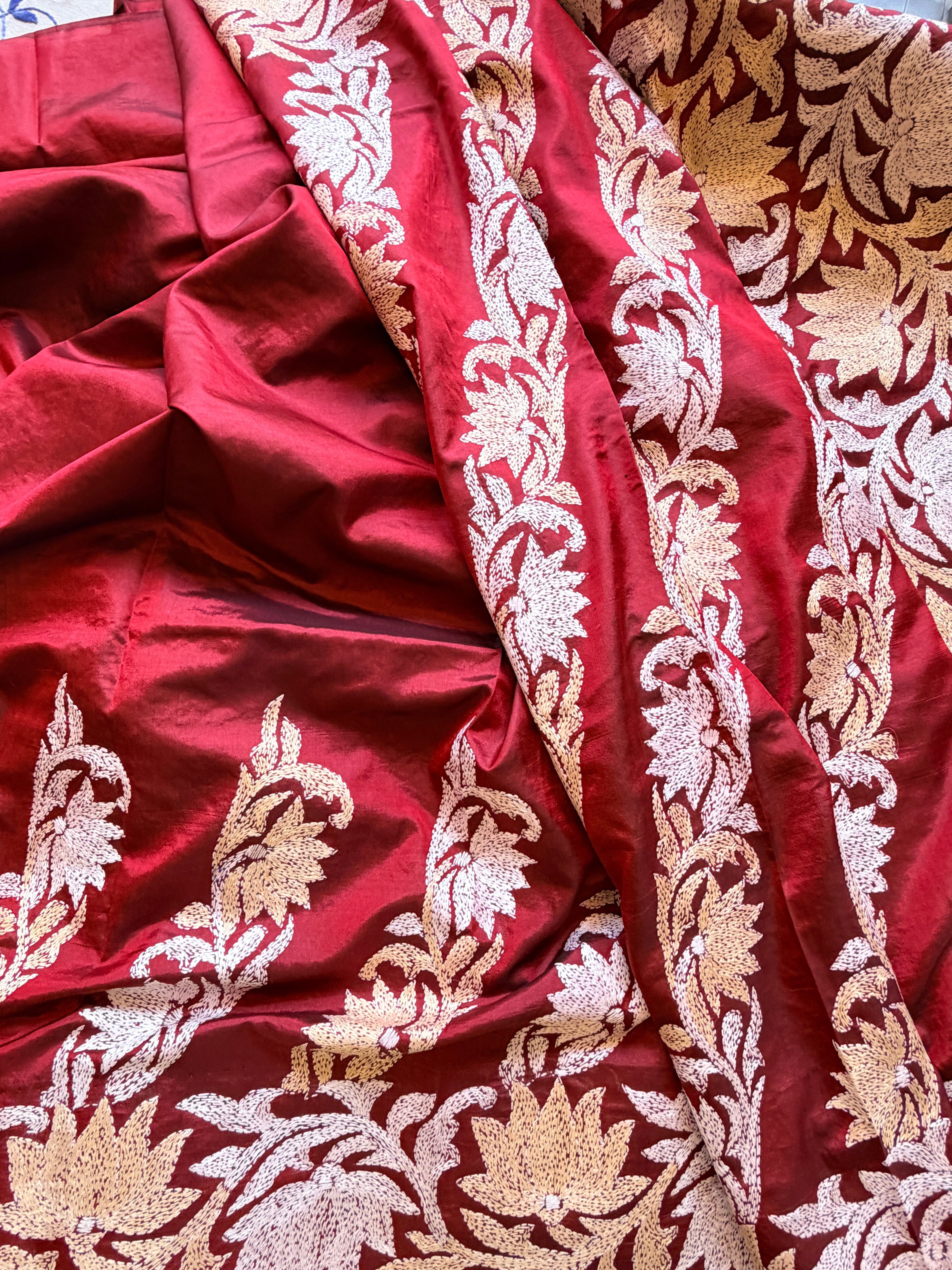 Kantha Stitch Saree