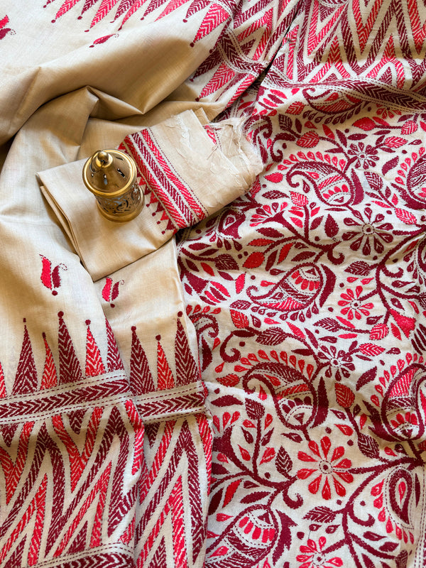 Kantha Stitch Saree