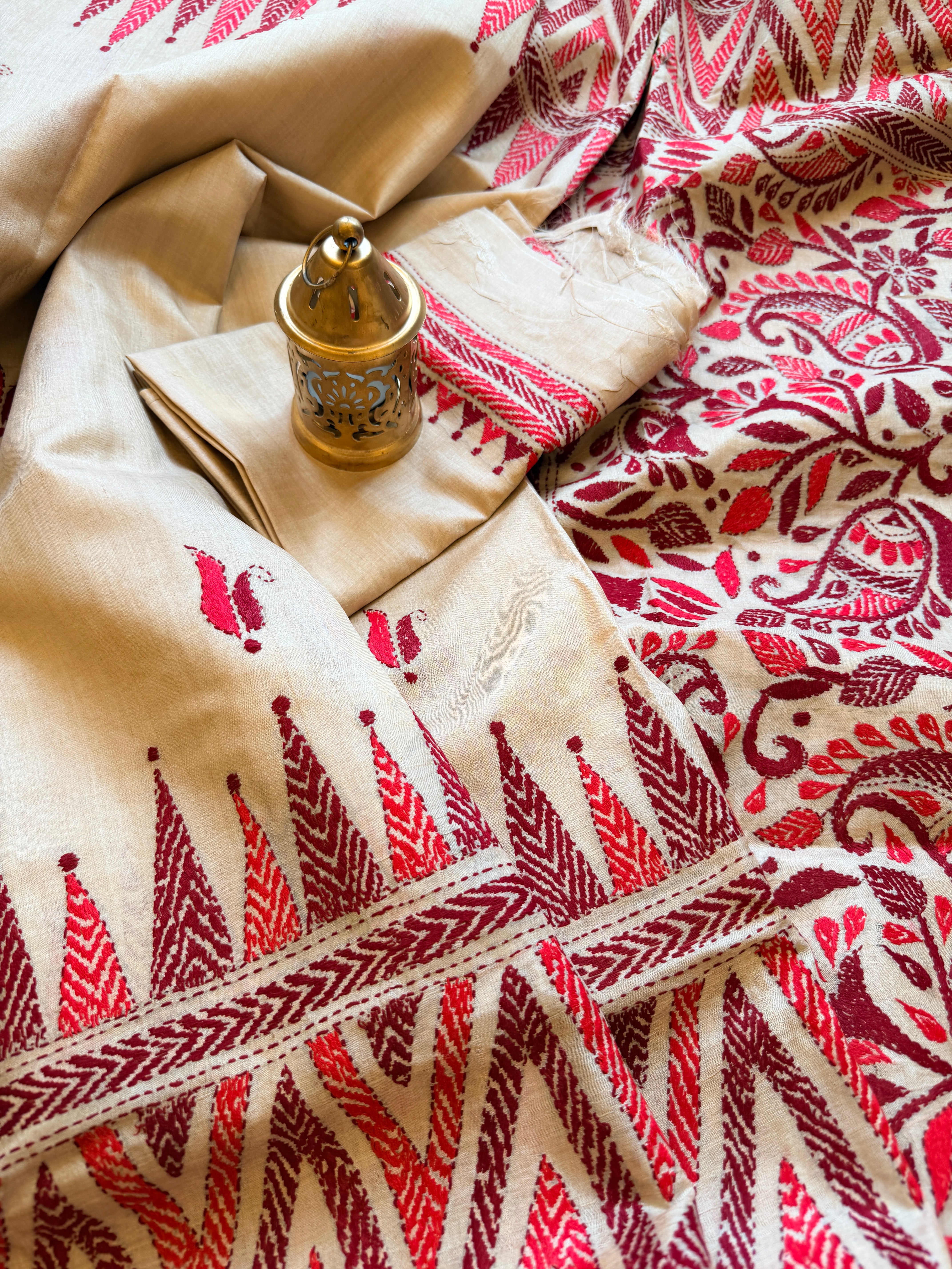 Kantha Stitch Saree