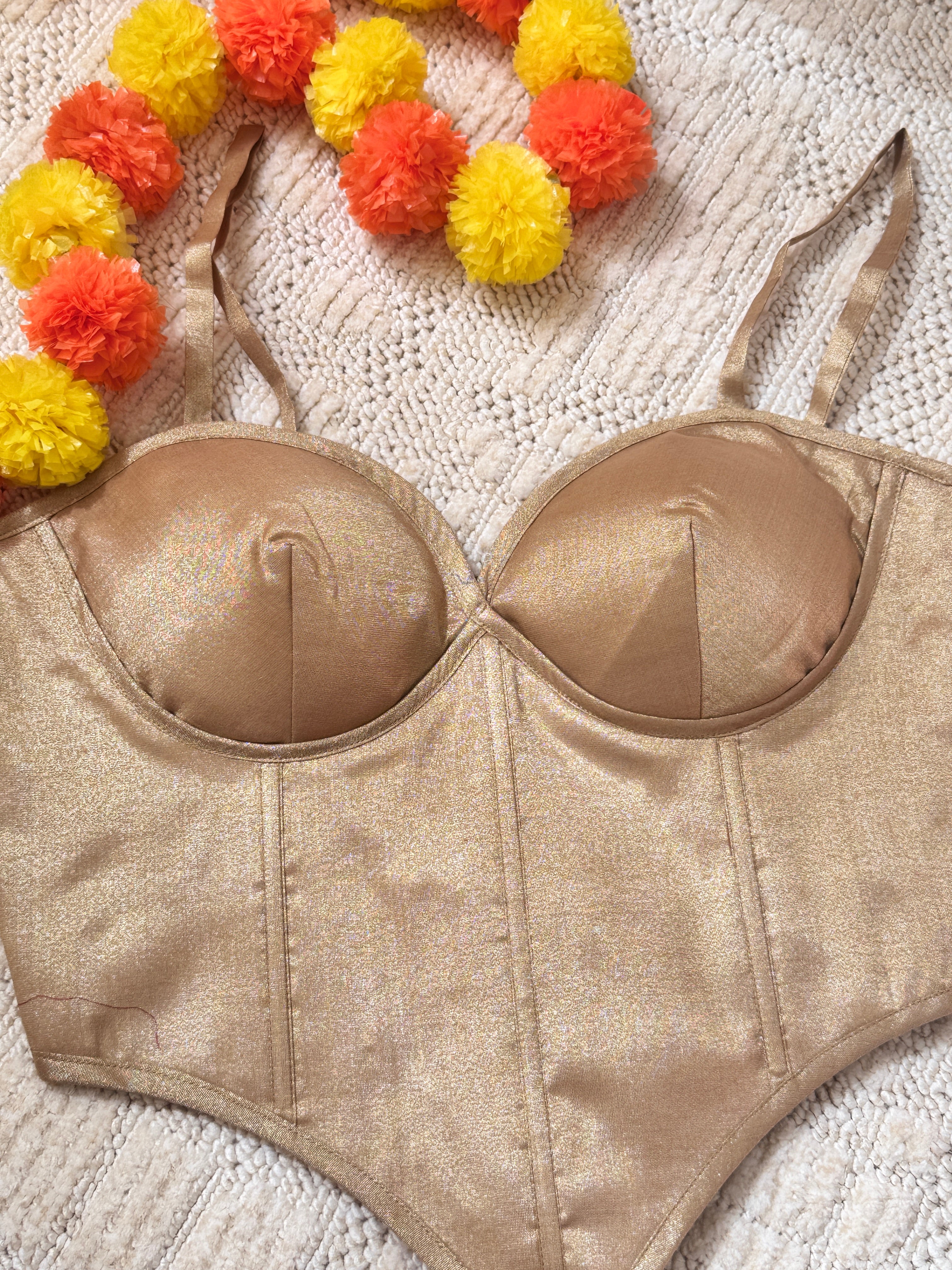 Corset Raw Silk Blouse