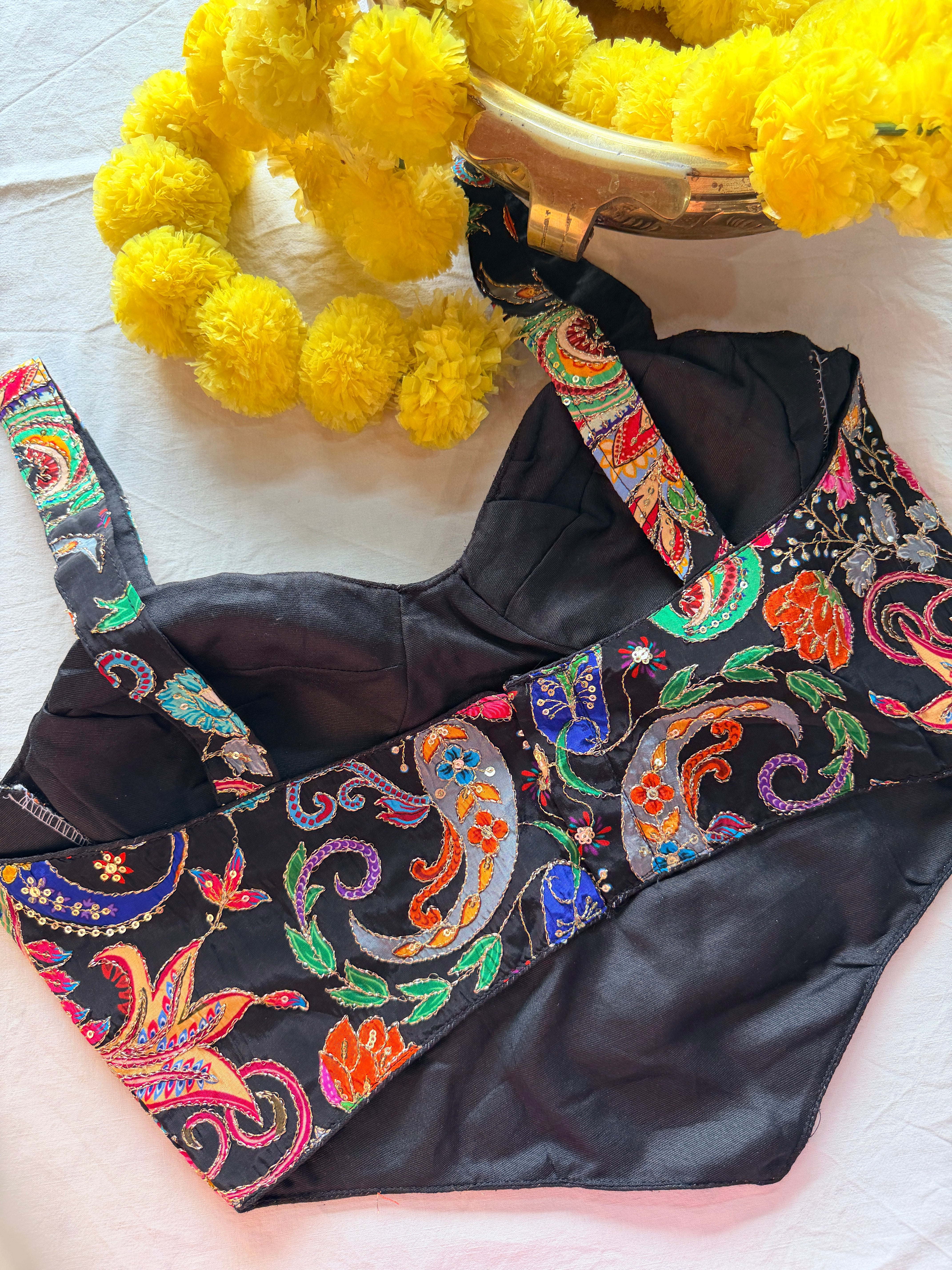 Corset Style Embroidered Padded Blouse