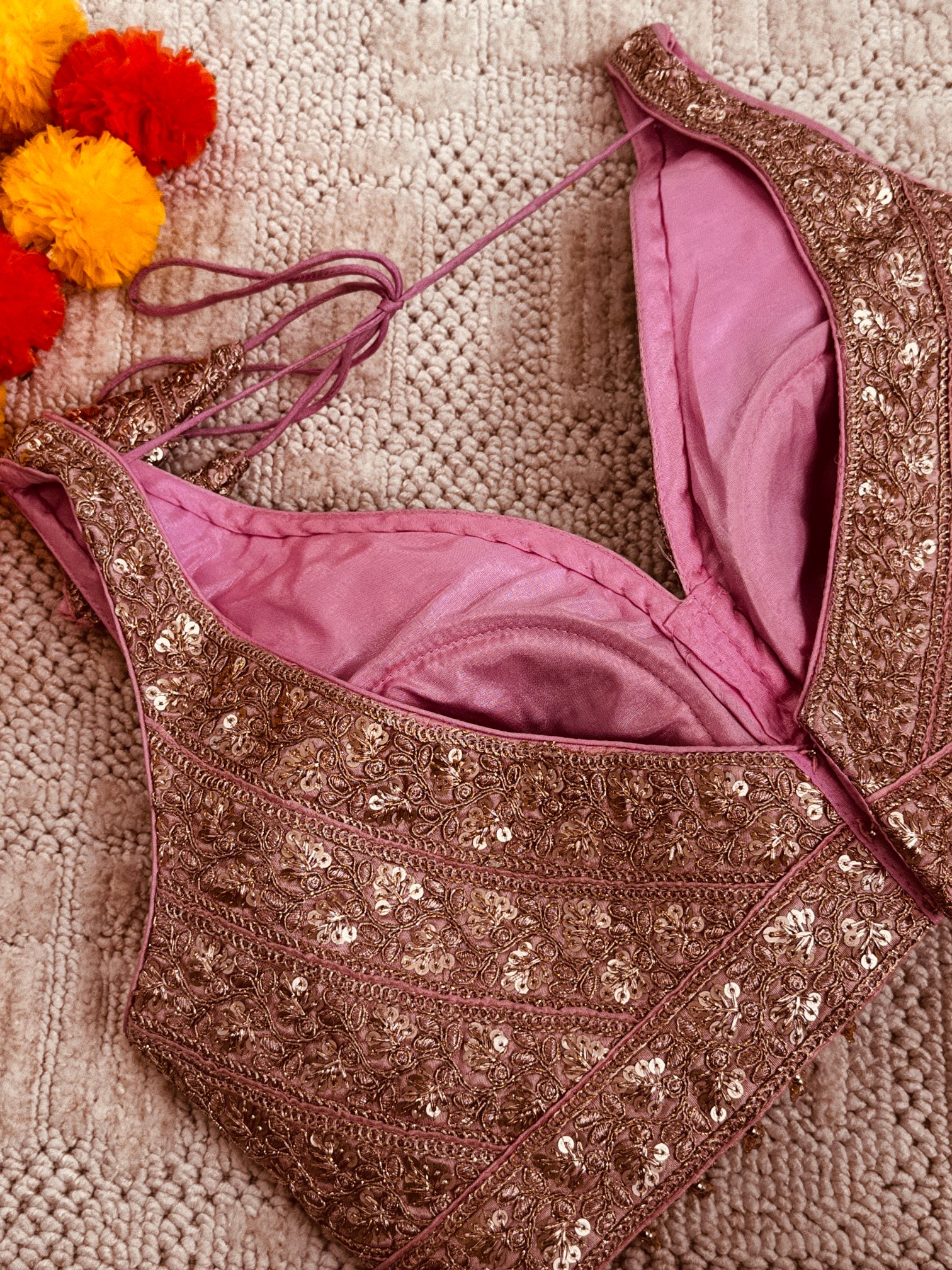 Raw Silk Zardozi embroidery work readymade padded sleeveless blouse