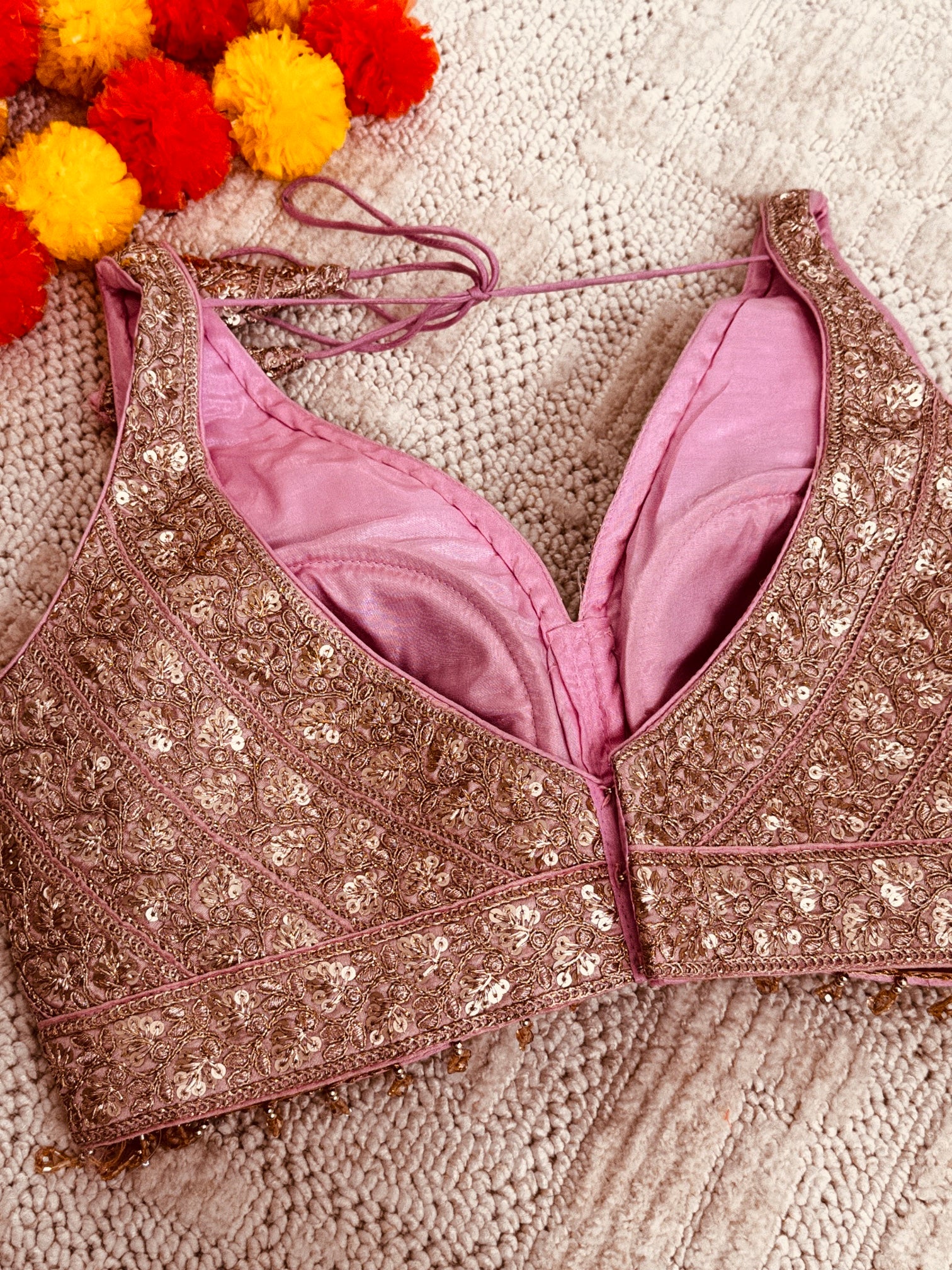 Raw Silk Zardozi embroidery work readymade padded sleeveless blouse