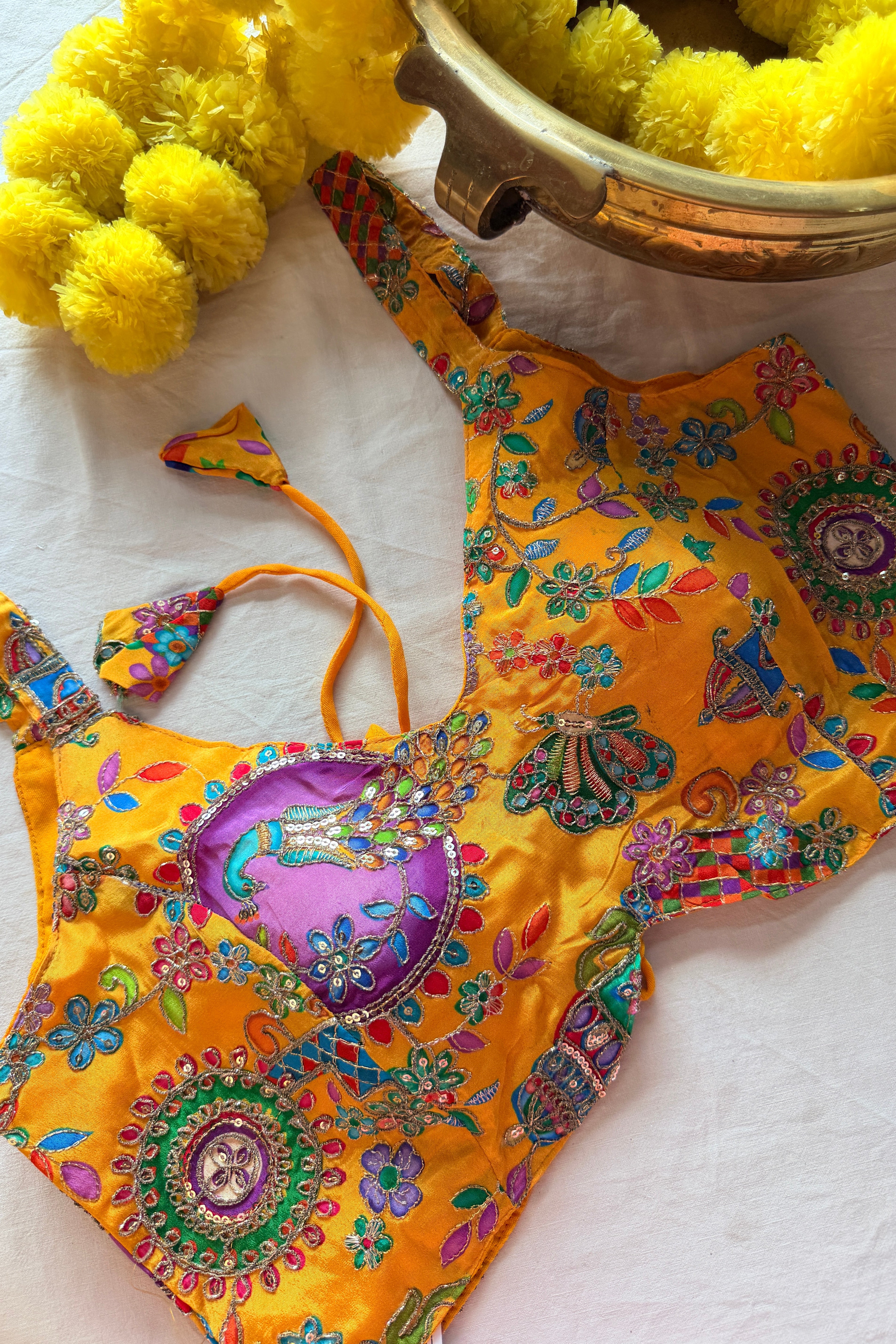 Raw Silk Zardozi padded sleeveless blouse with back dori