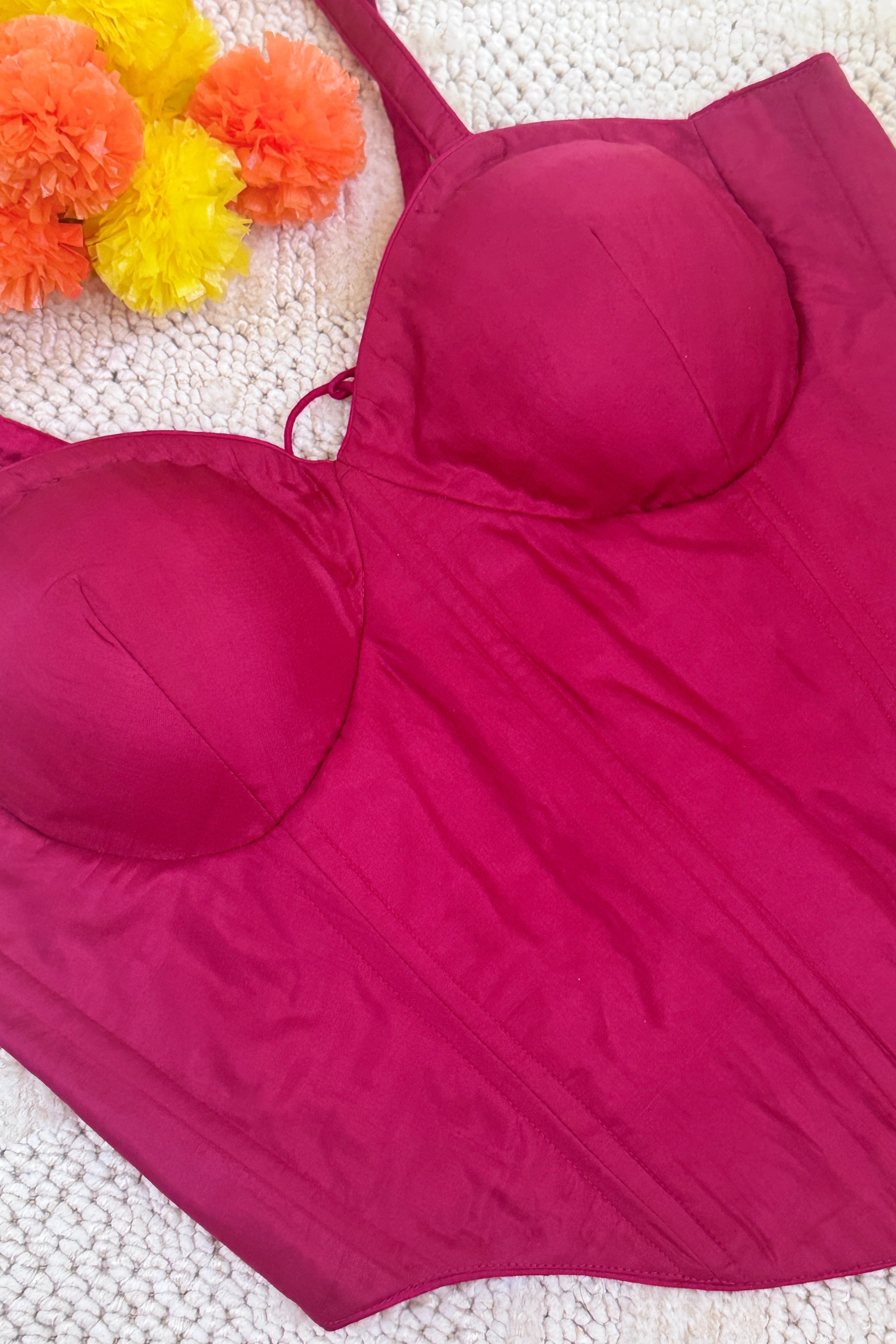 Corset Raw Silk Blouse