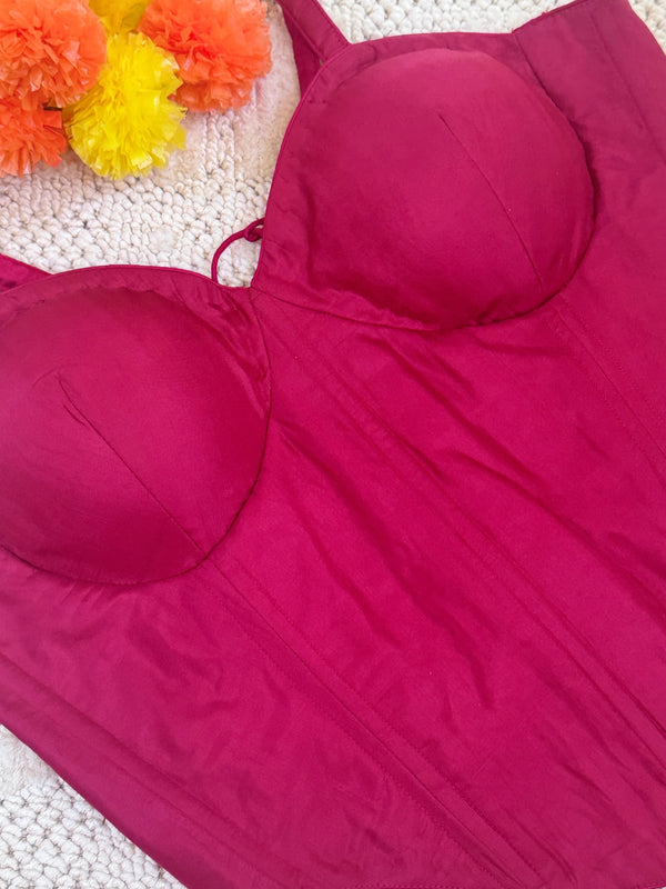 Corset Raw Silk Blouse