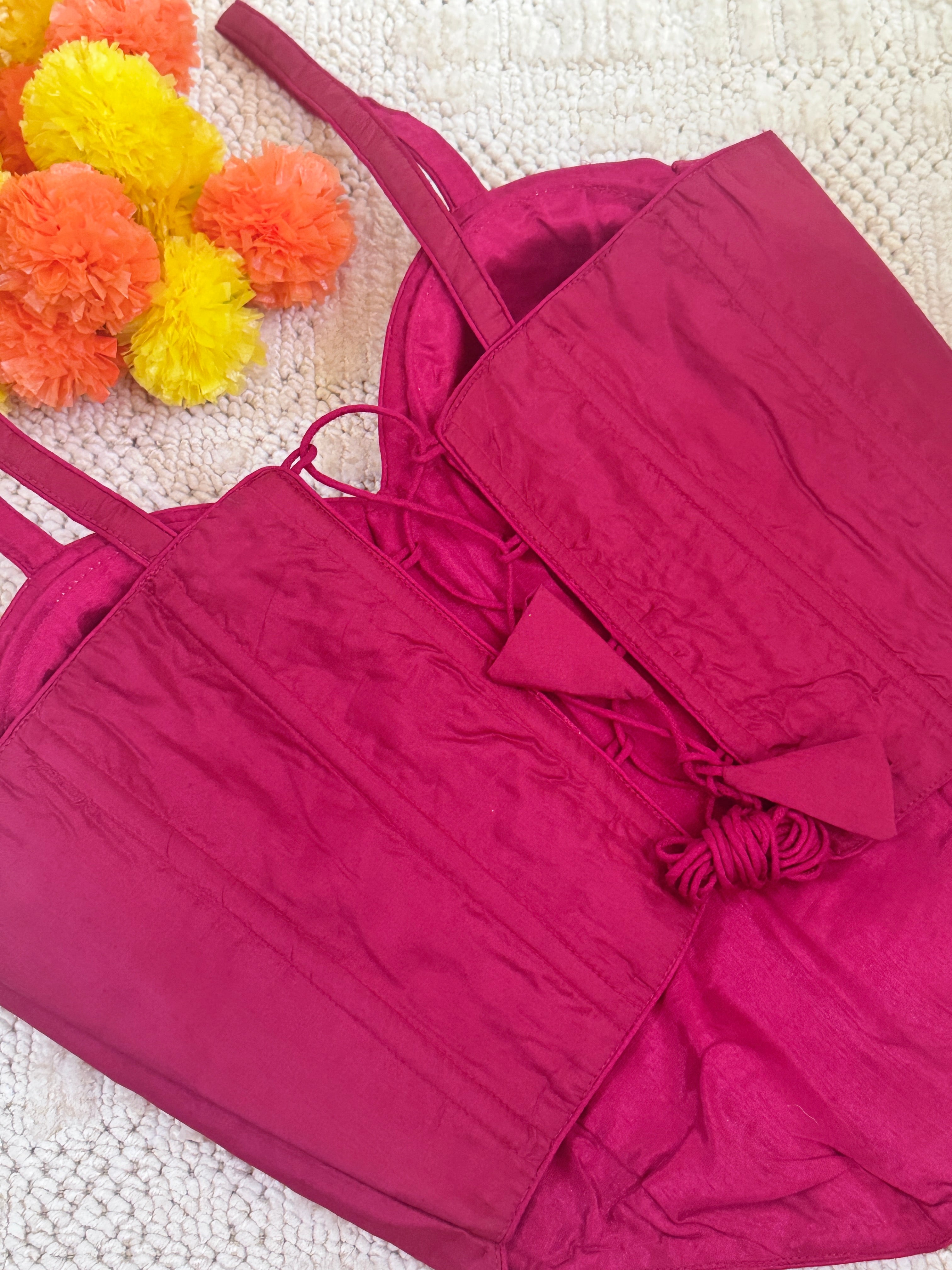 Corset Raw Silk Blouse