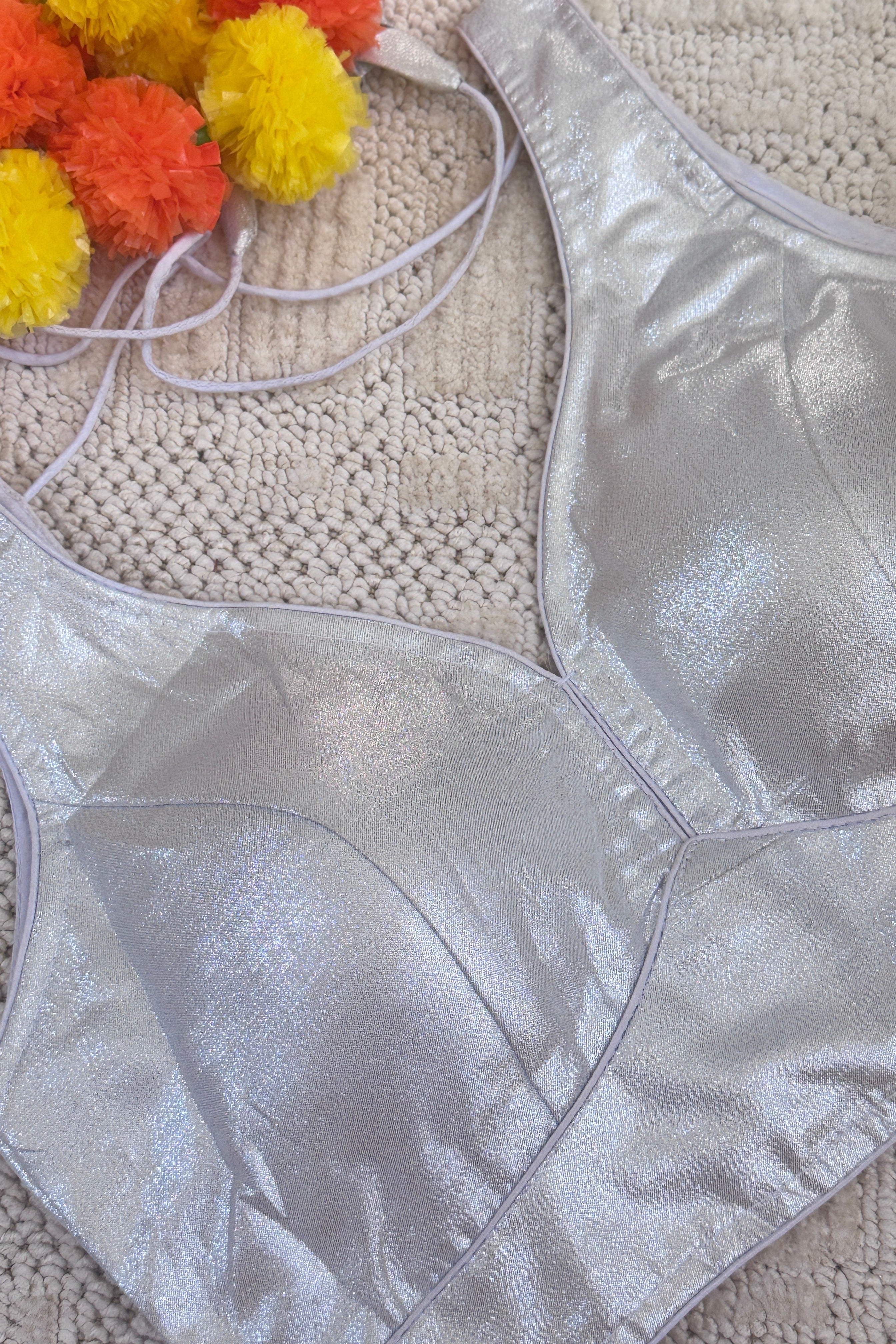 Shimmer Readymade Padded Blouse with Back Hooks