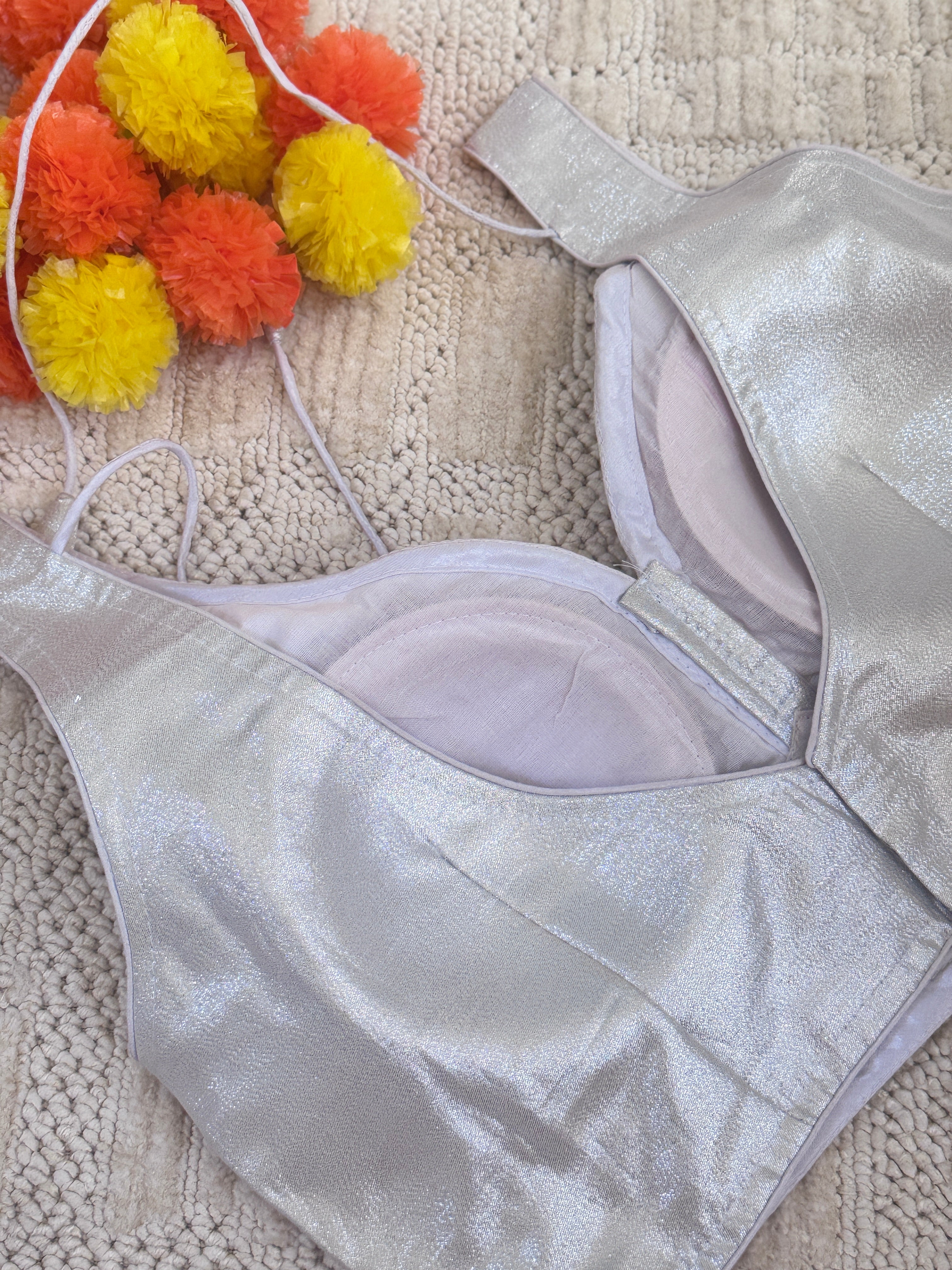 Shimmer Readymade Padded Blouse with Back Hooks
