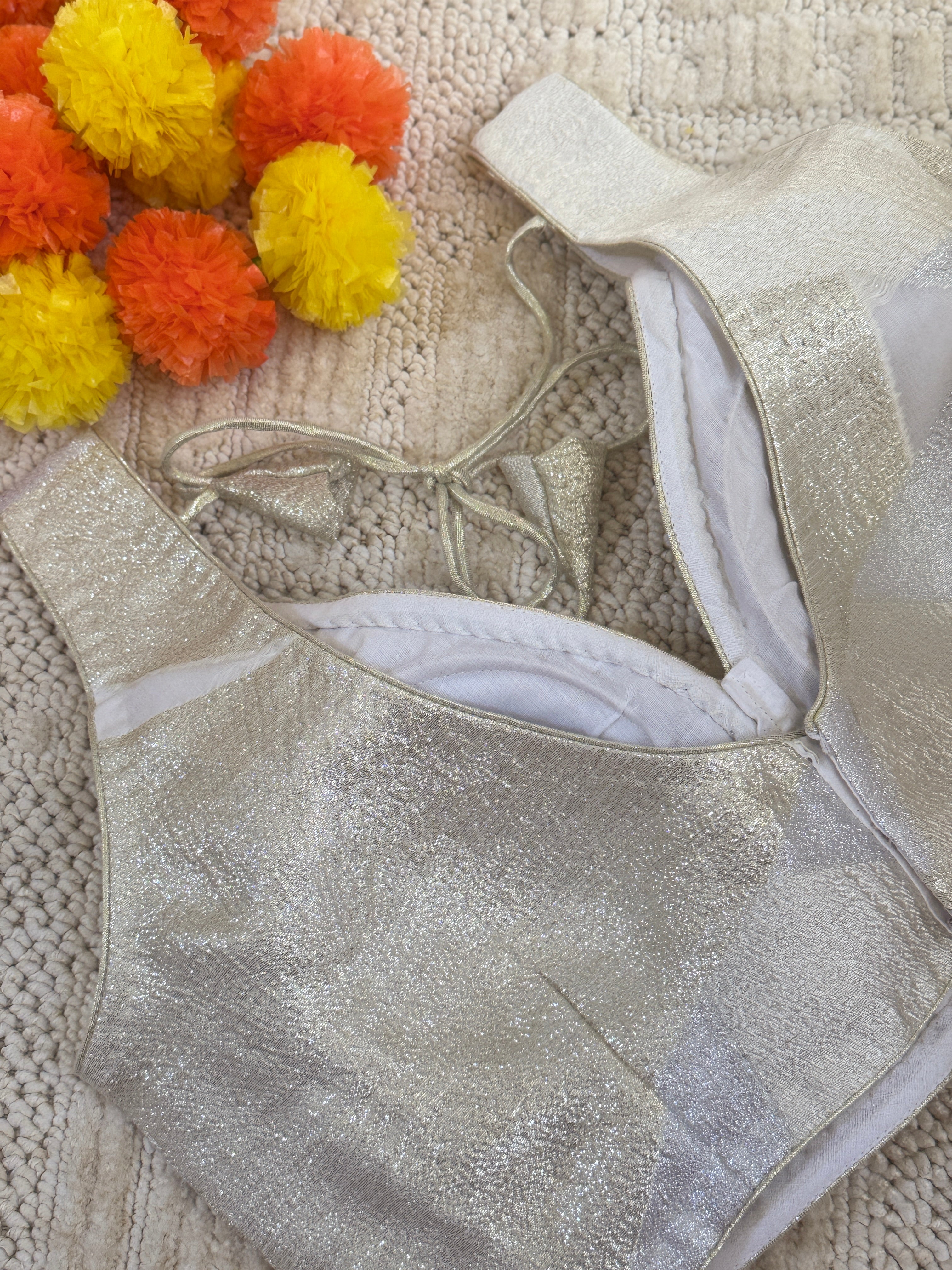 Shimmer Readymade Padded Blouse with Back Hooks