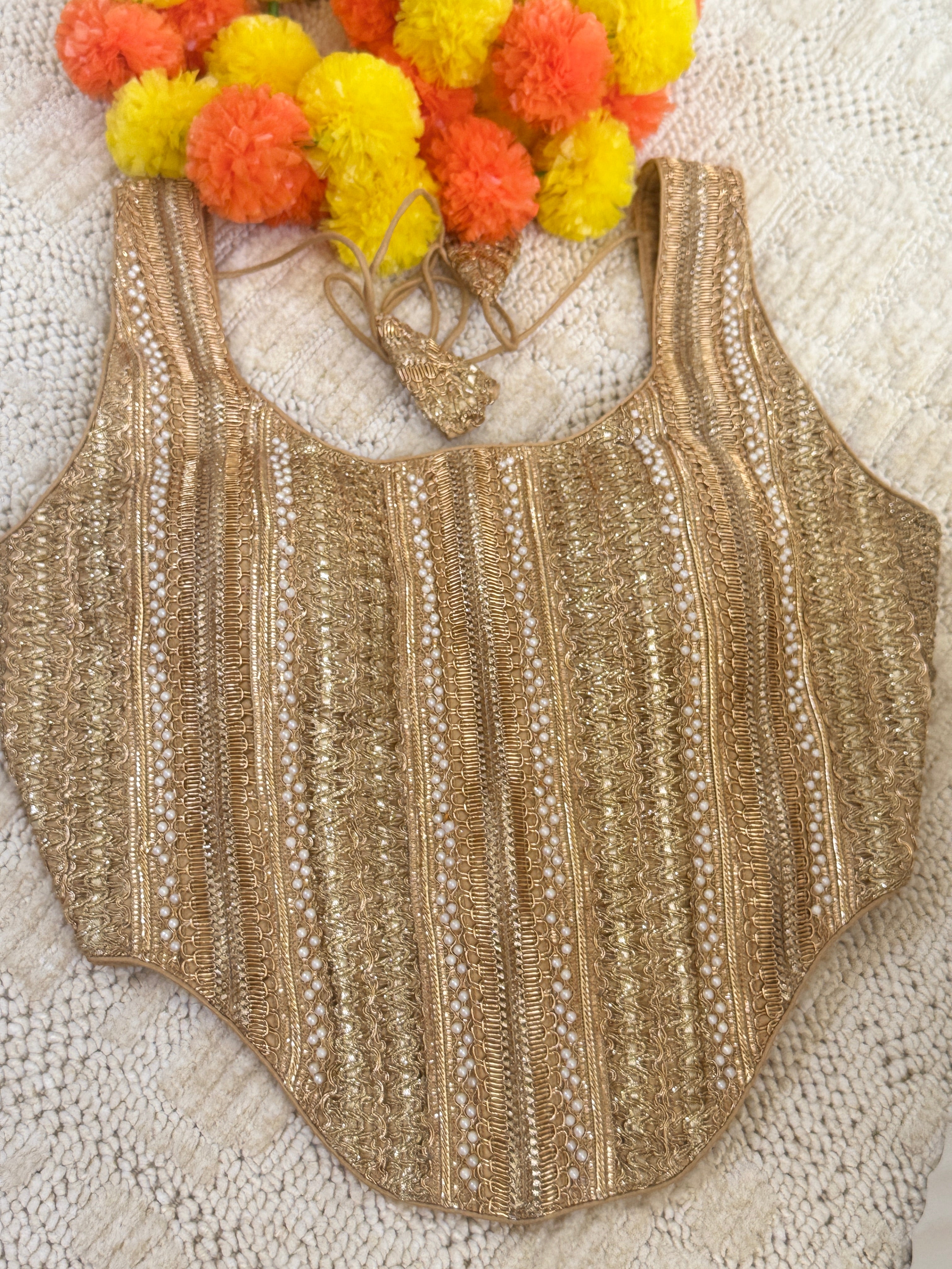 Corset Raw Silk Blouse