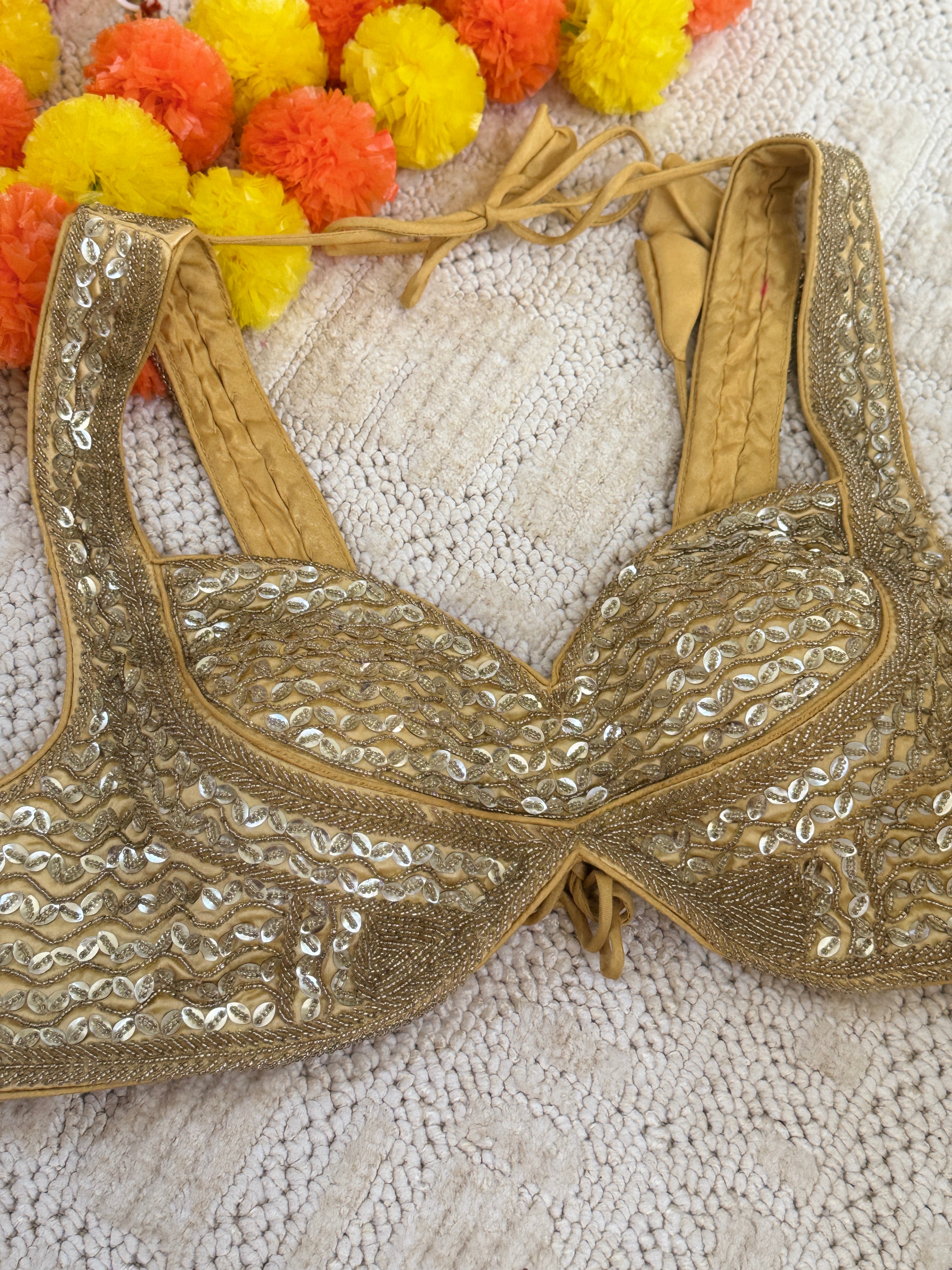 Halter Heavy Work Padded Blouse